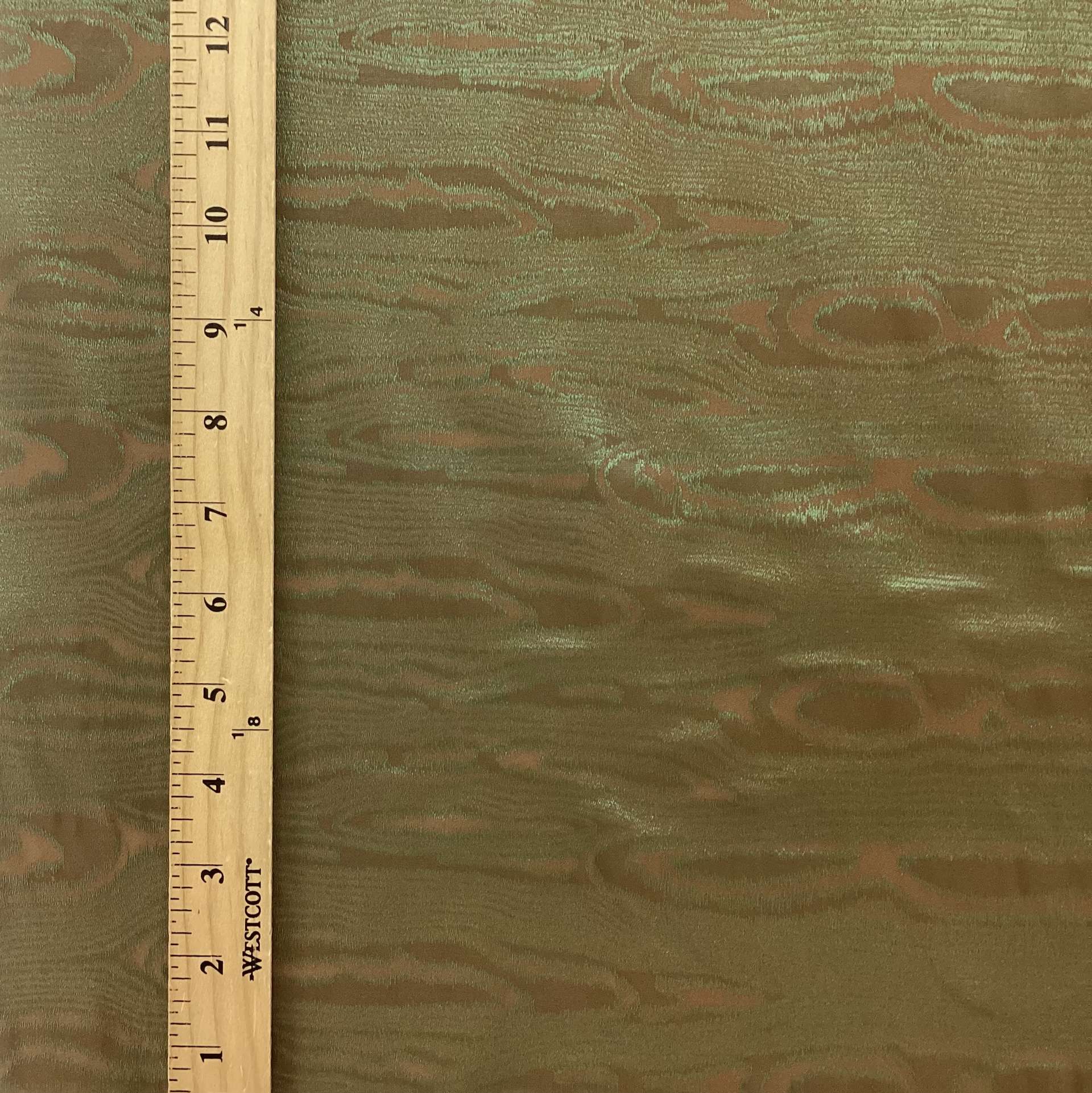 Italian Woven Moiré Jacquard in IRD Green/Brown