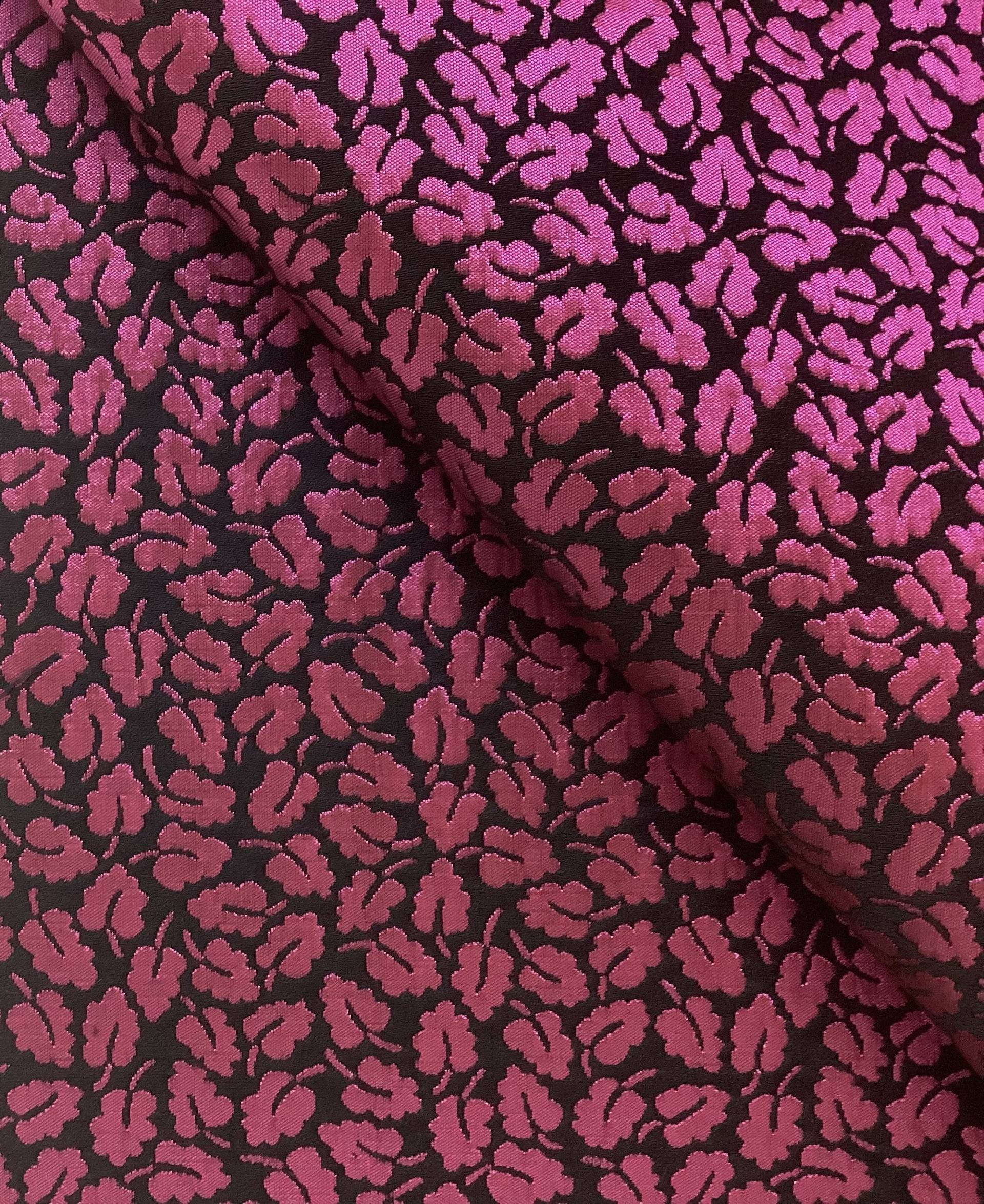 Made In ItalyAcetate & Rayon BrocadeIn Black & Cerise