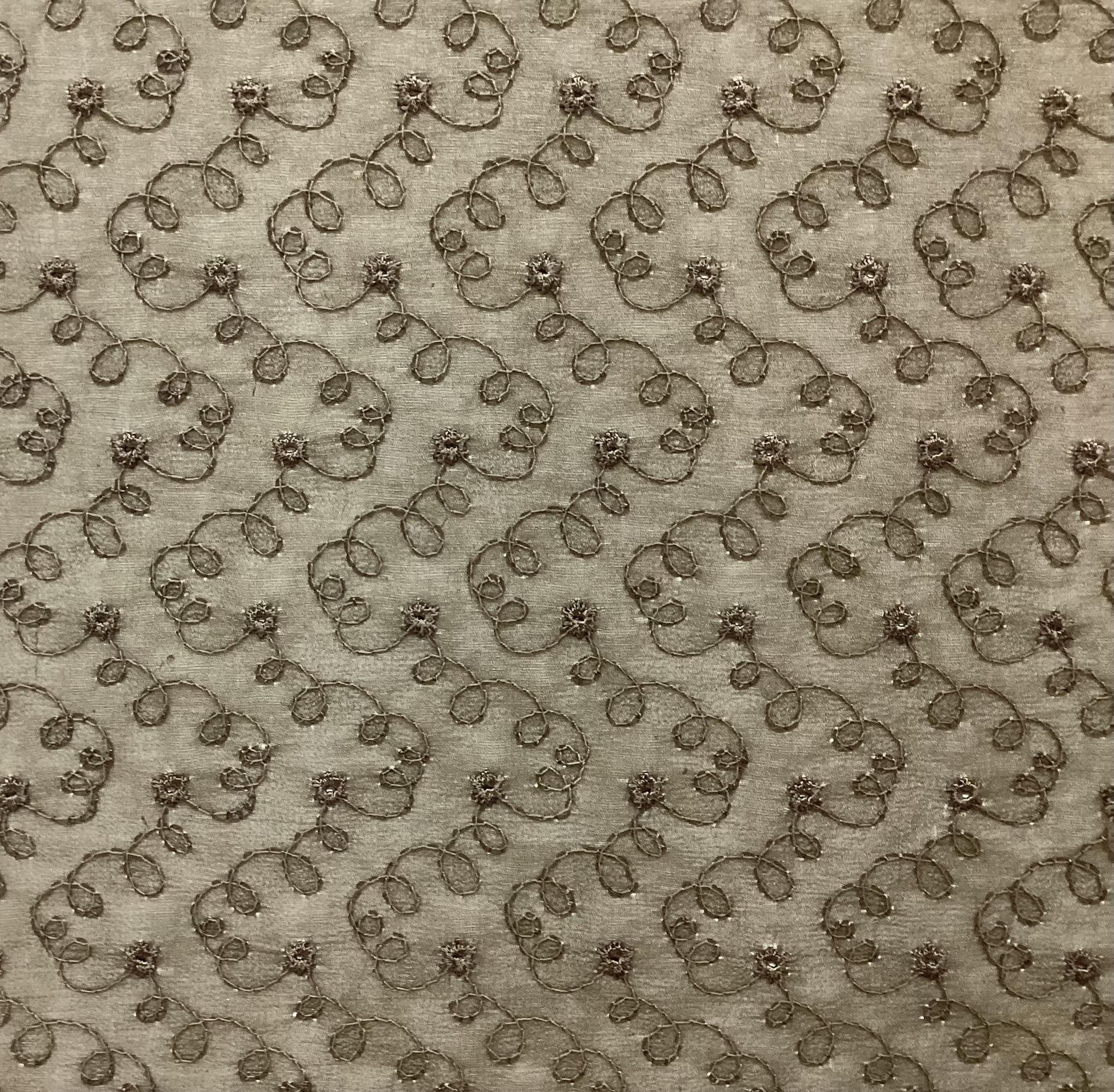 Embroidered Silk Chiffon in Olive