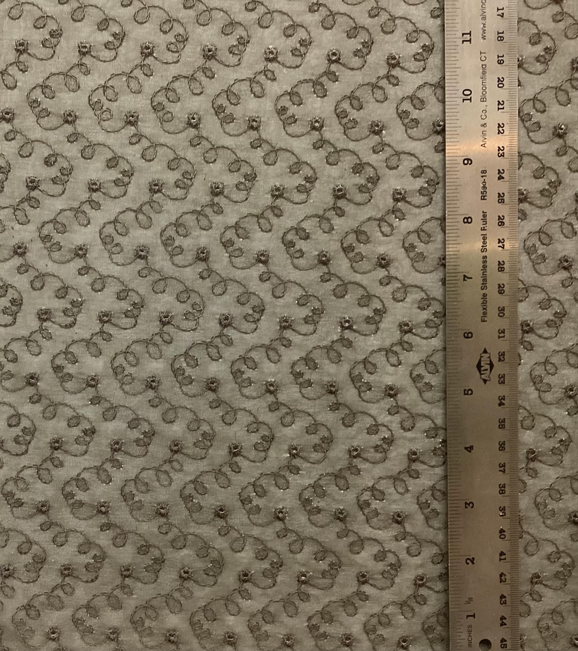 Embroidered Silk Chiffon in Olive