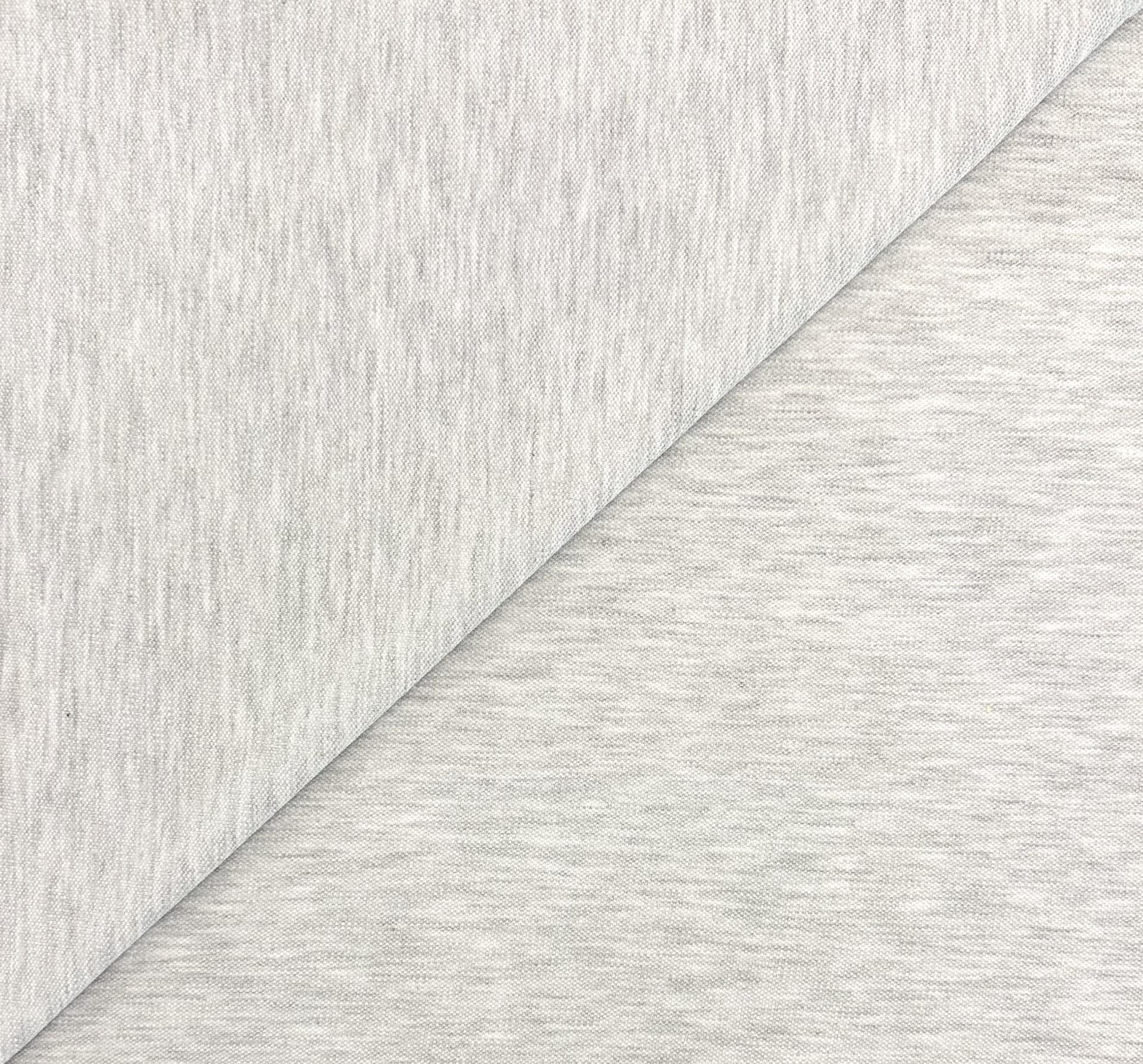 Imported Cotton Pique Knit in Light Heather Grey