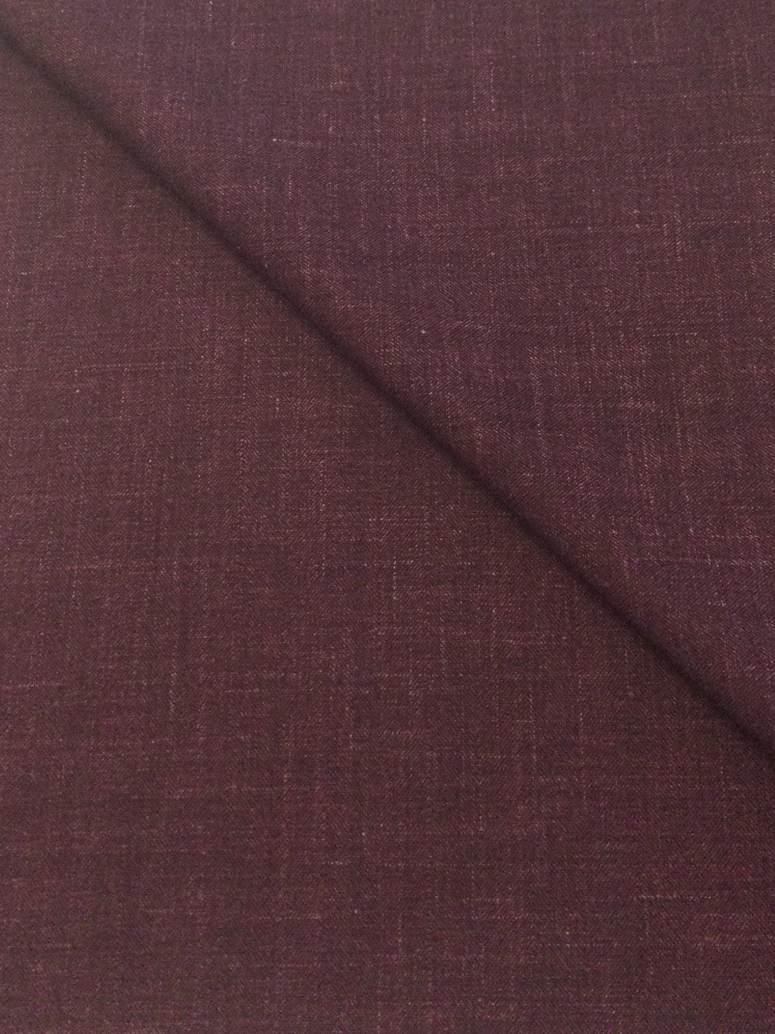 Wool Silk, Linen Lycra Blend Herringbone Suiting in Burgundy