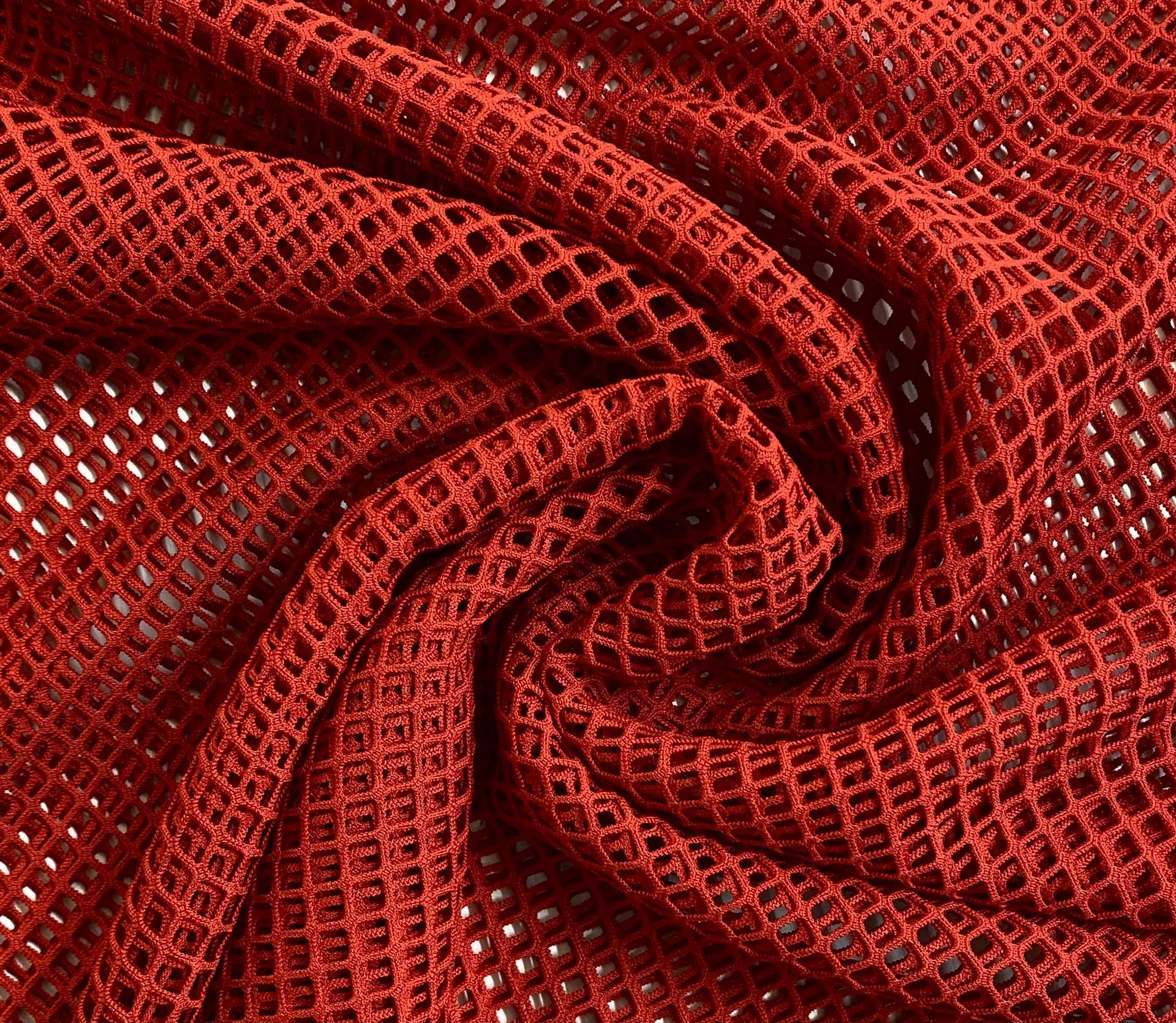 Stretch Polyester Fishnet in Red