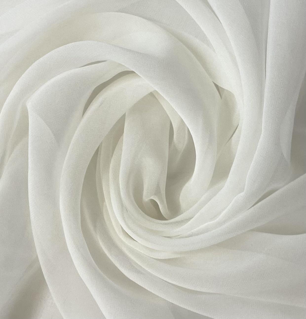 French Silk and Nylon Chiffon in White