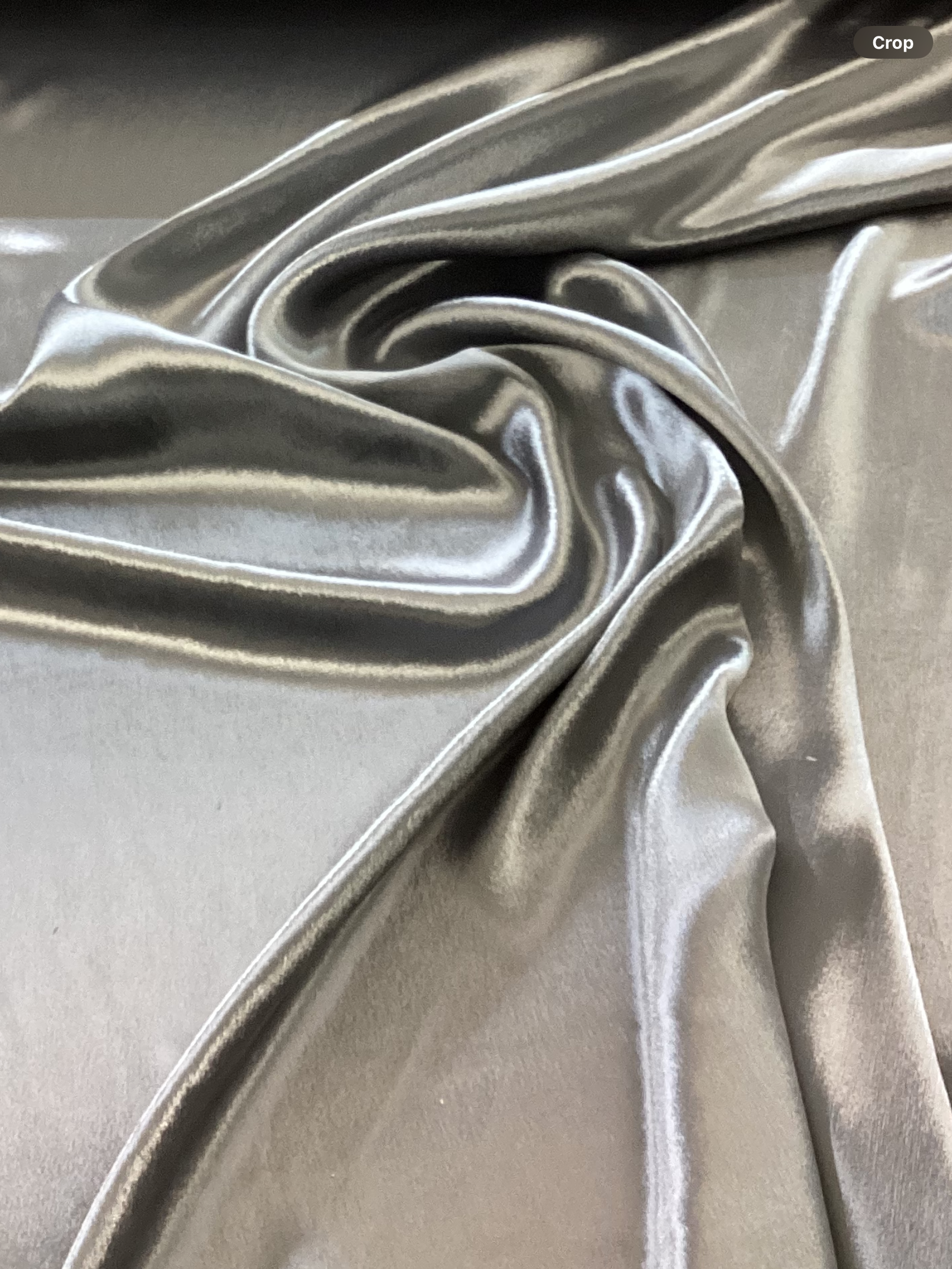 Silk Rayon Panne' Velvet in Steel