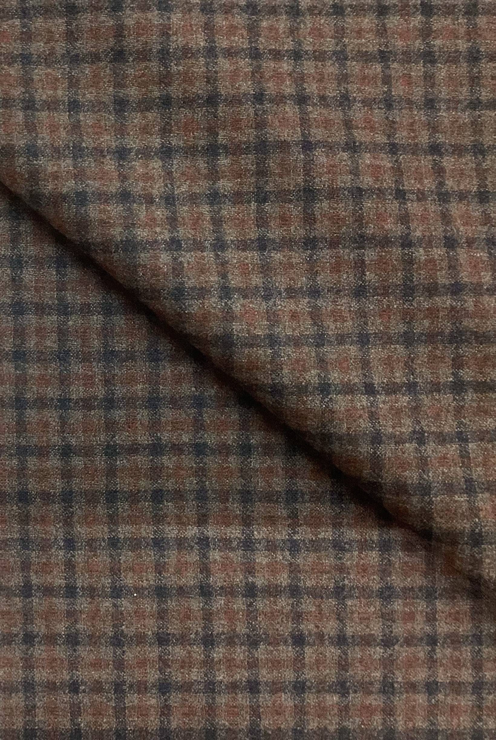 Made In Italy 100% Wool In Taupe, Rust & Navy