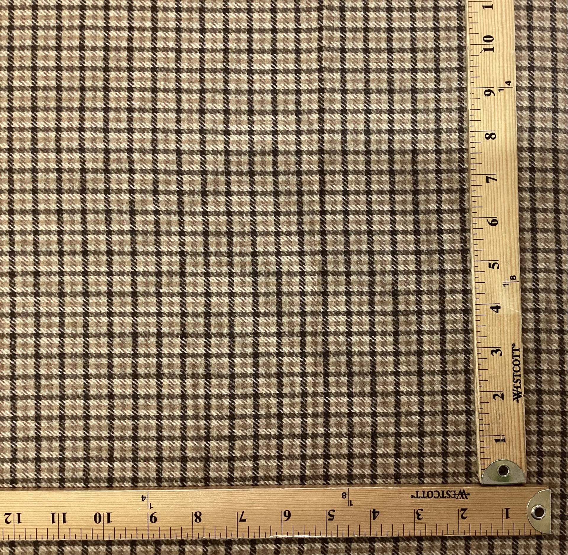 Italian Wool Polyester Plaid In Camel & Expresso