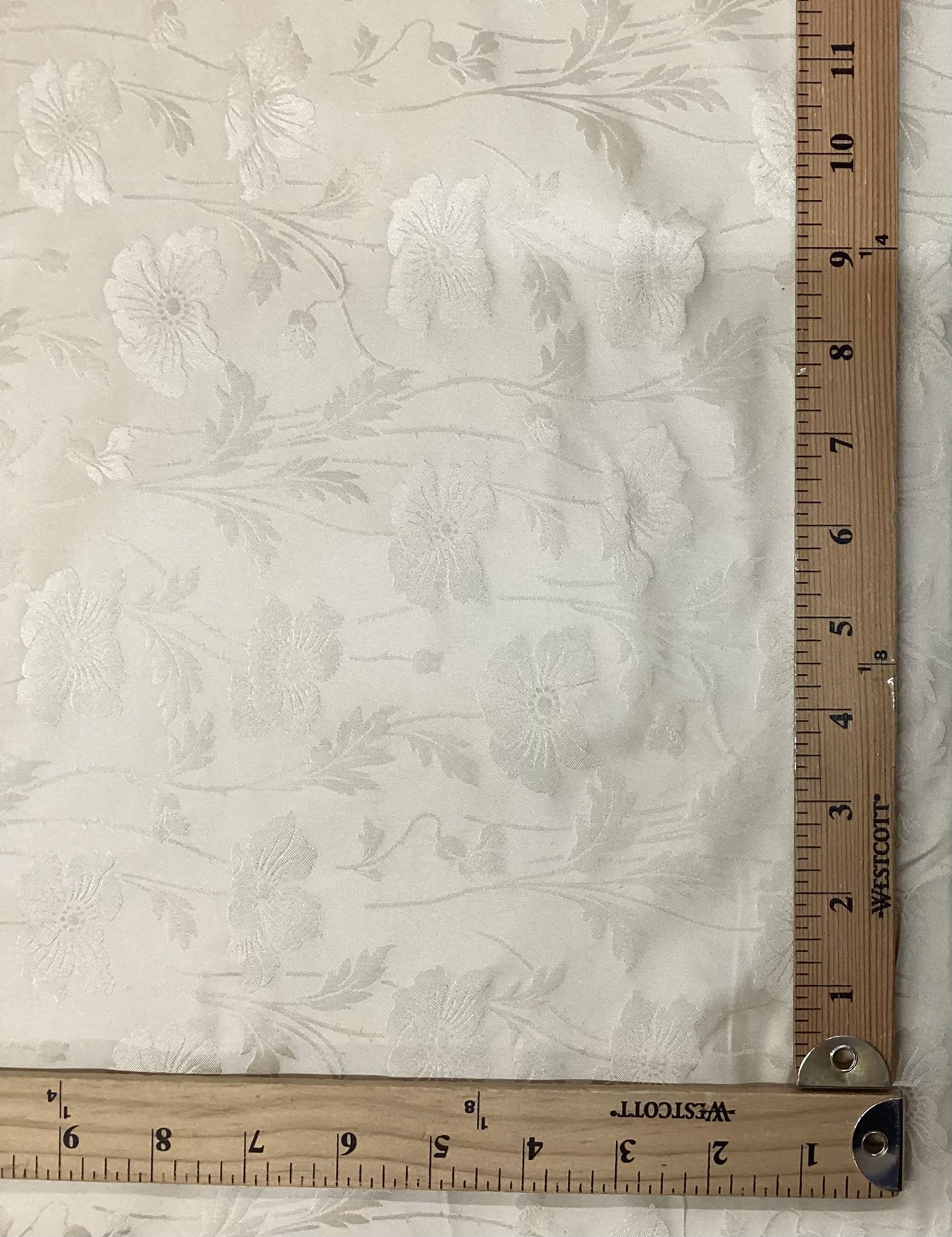100% Pure Silk Damask In Antique Ivory
