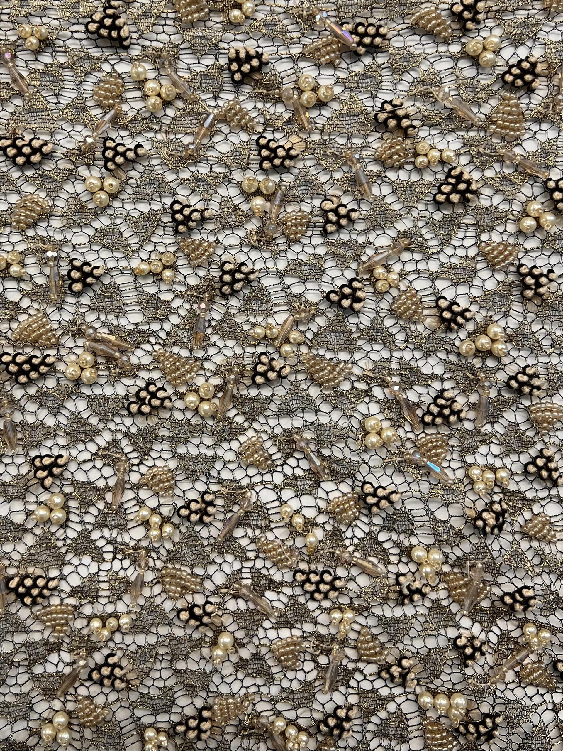 Hand Sewn Beads Embroidered Lace