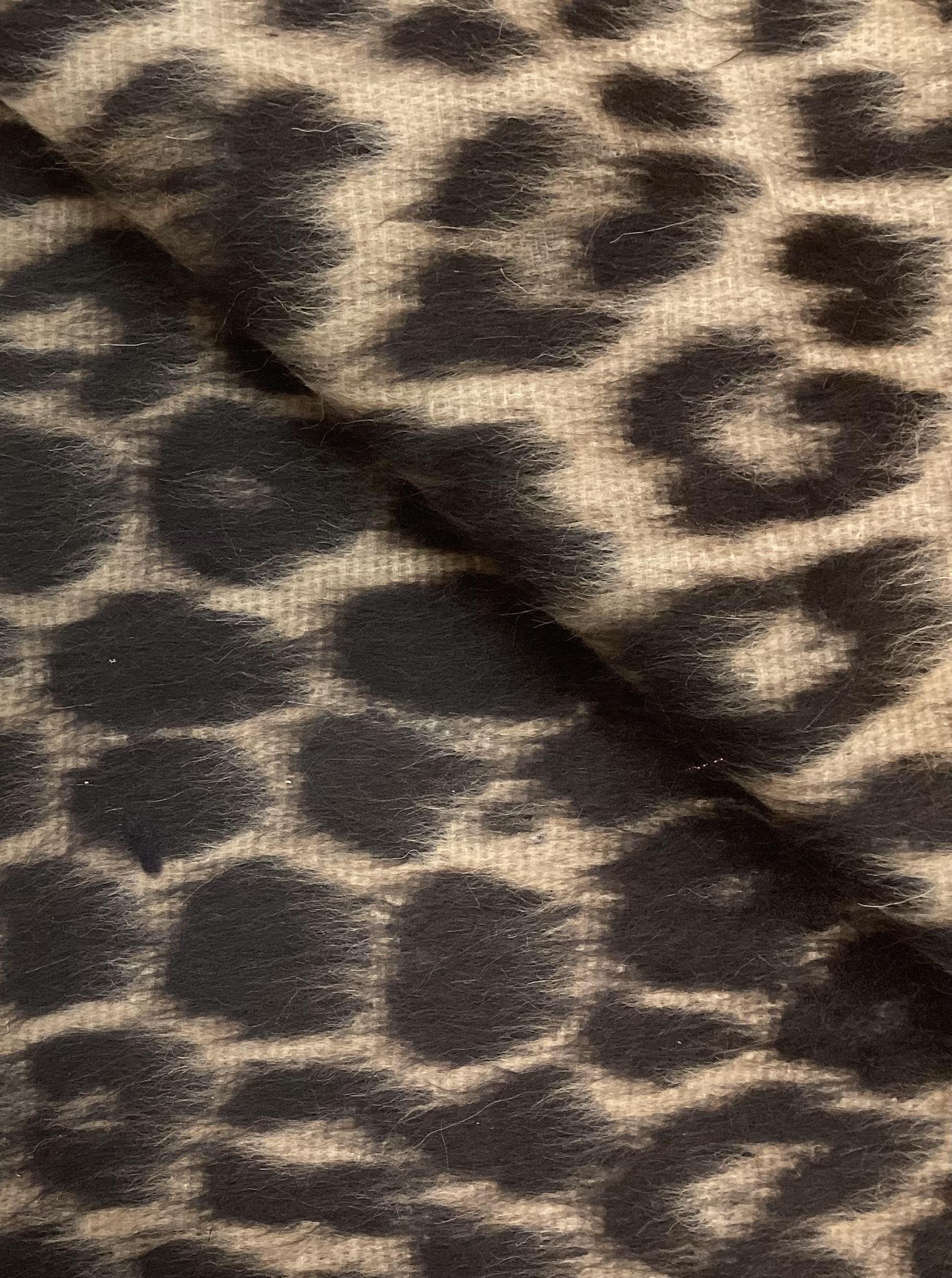 Made In Italy Wool, Cashmere & Angora Coating In Leopard Pattern