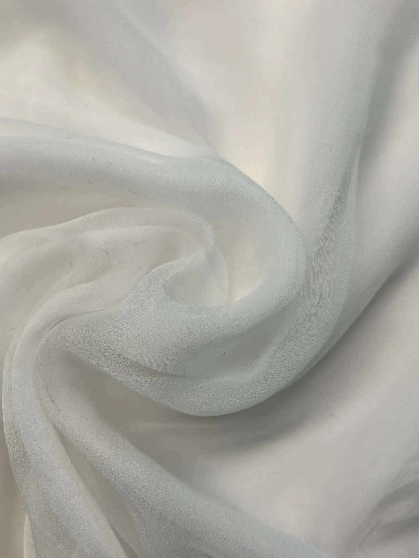 Extra-fine Couture Silk Chiffon in Ghost White