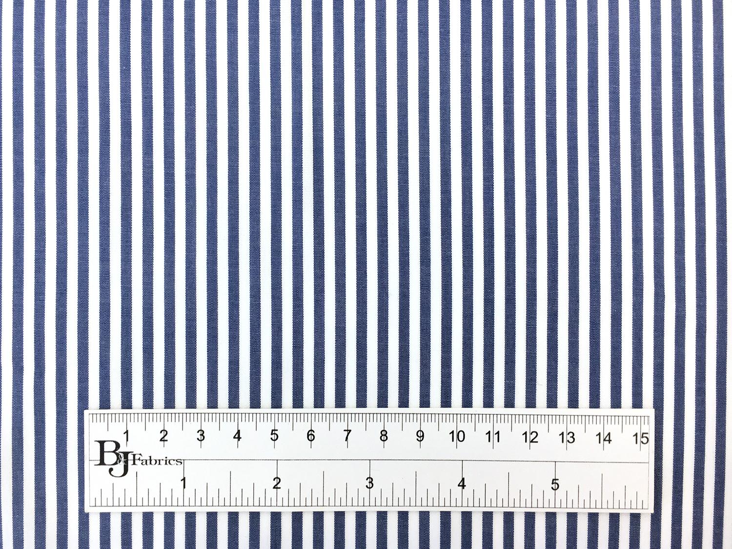 Pima Cotton Shirting Stripe in Indigo3