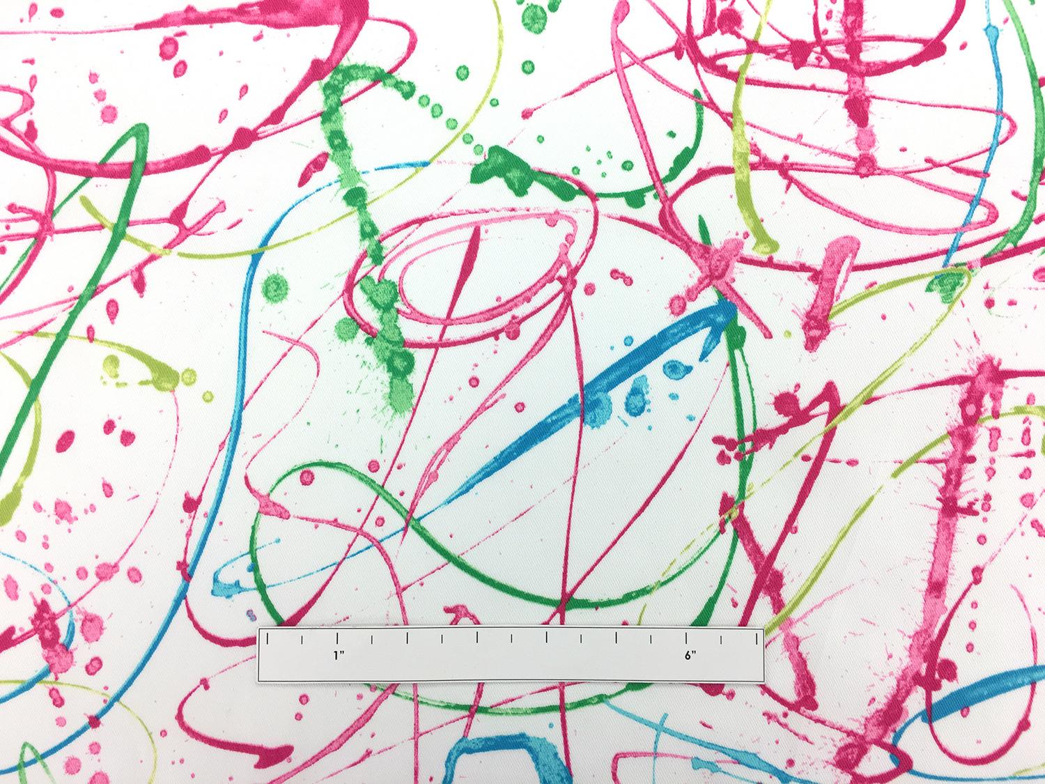 Cotton Twill With Paint Strokes Print0