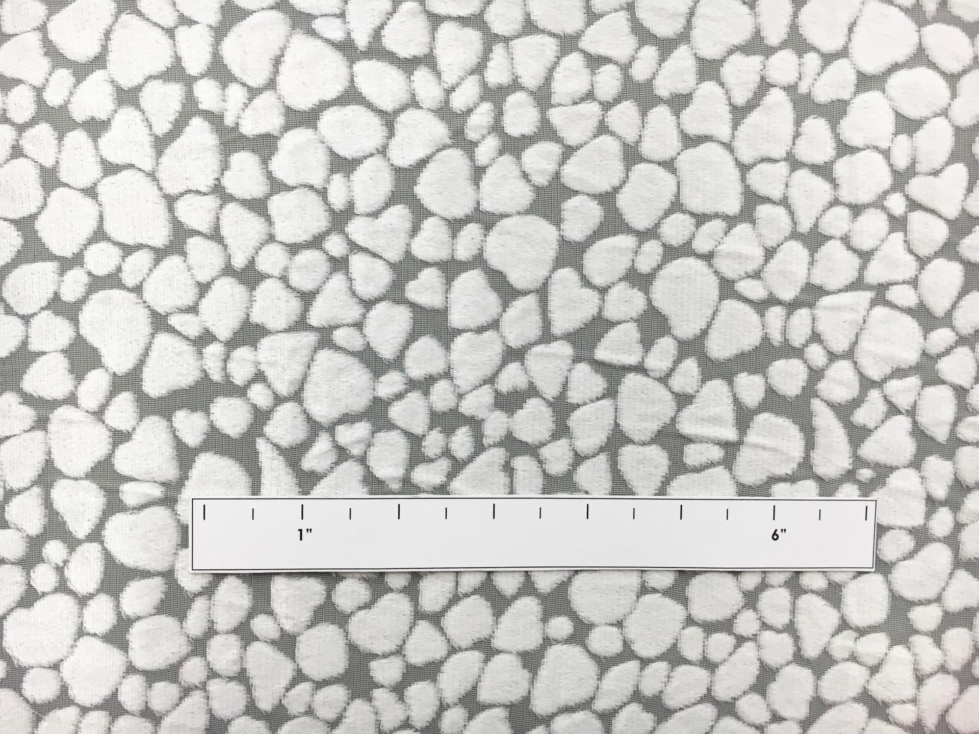 Poly and Rayon Burnout Velvet with Uneven Dots in Ivory1