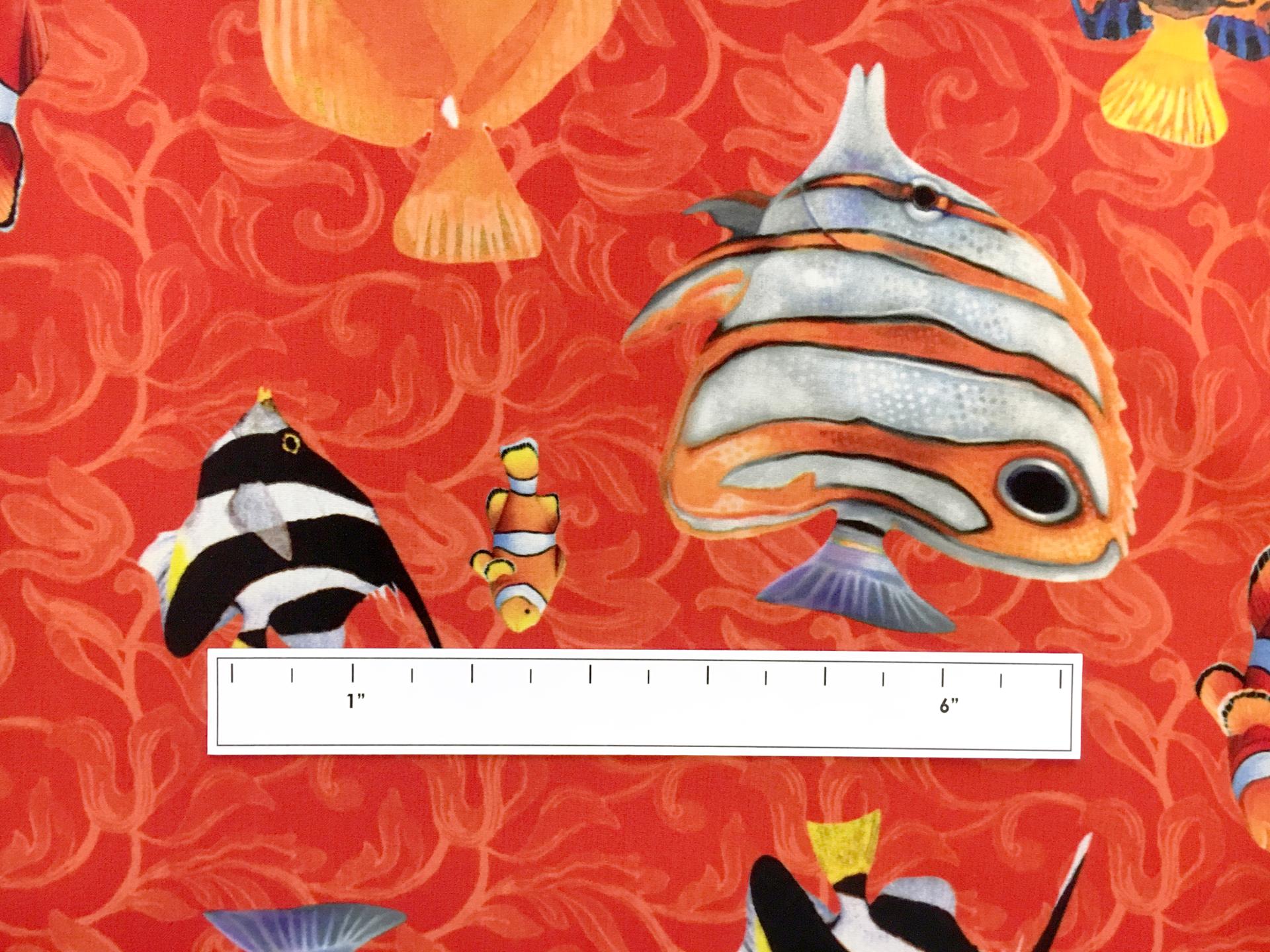 Silk Charmeuse Print with Tropical Fish1