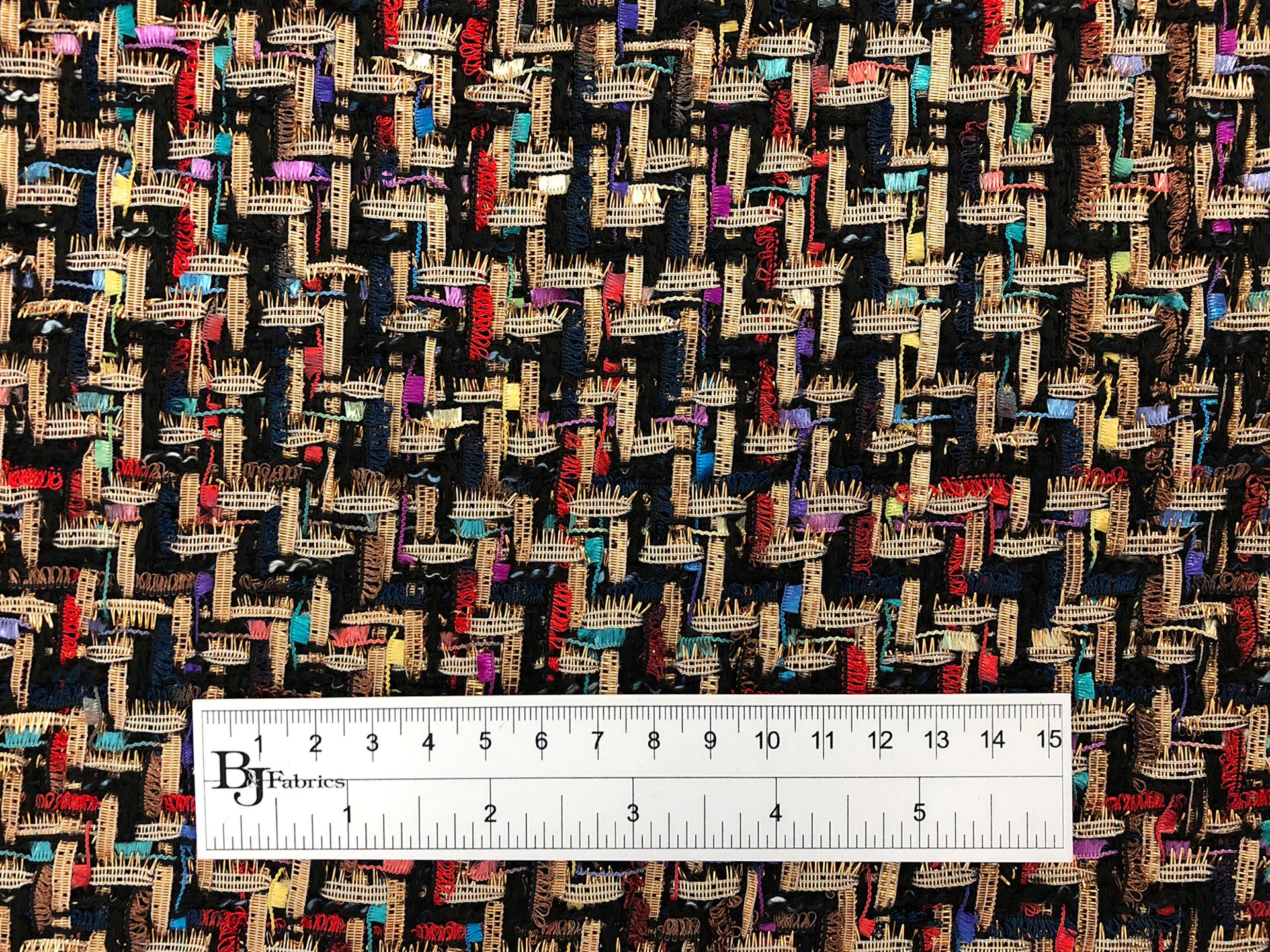 Metallic Poly Tweed in Multi Over Black3