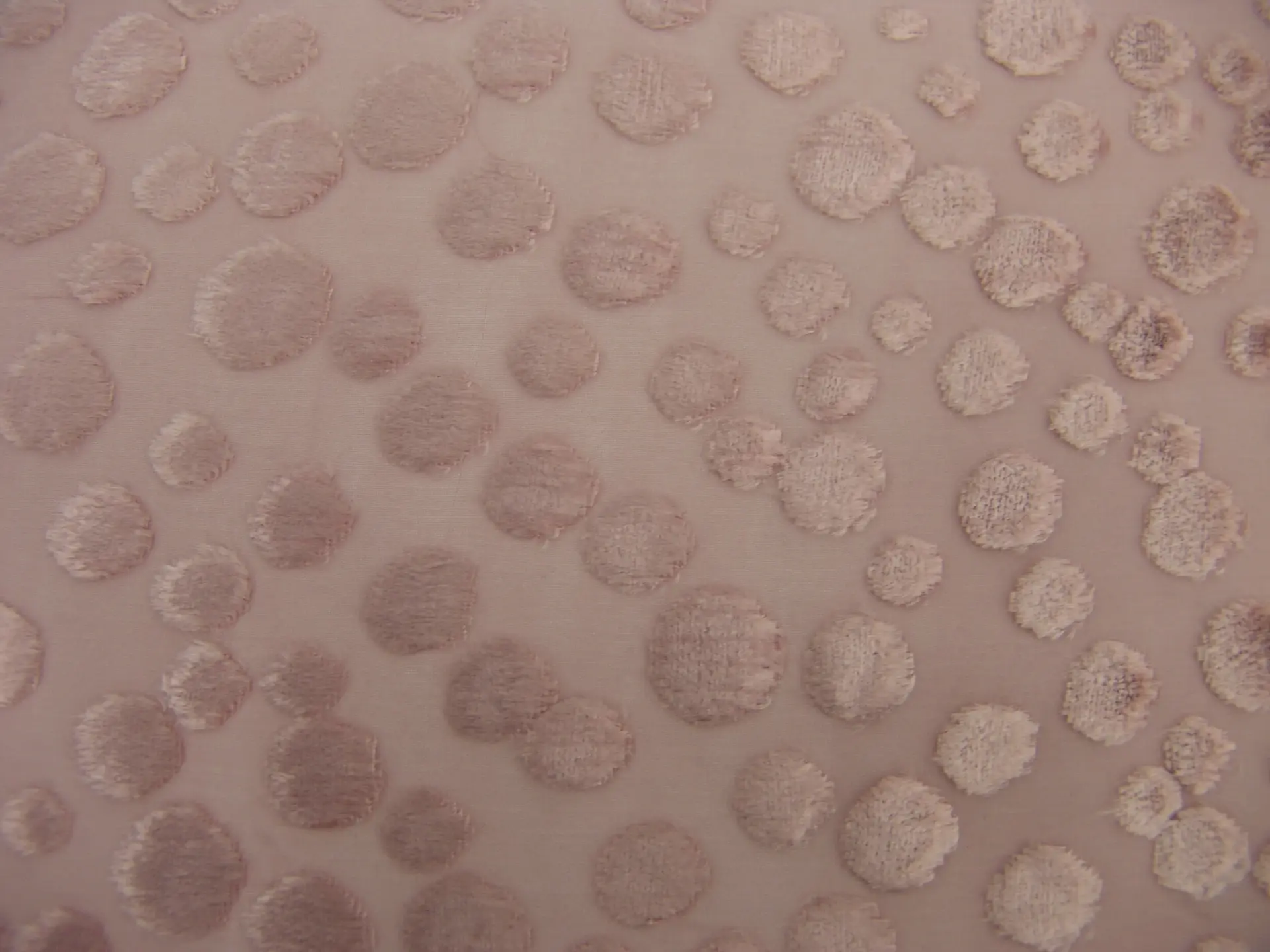 Silk Rayon Burnout Velvet Pink Brown Spots Combined On Brown Background