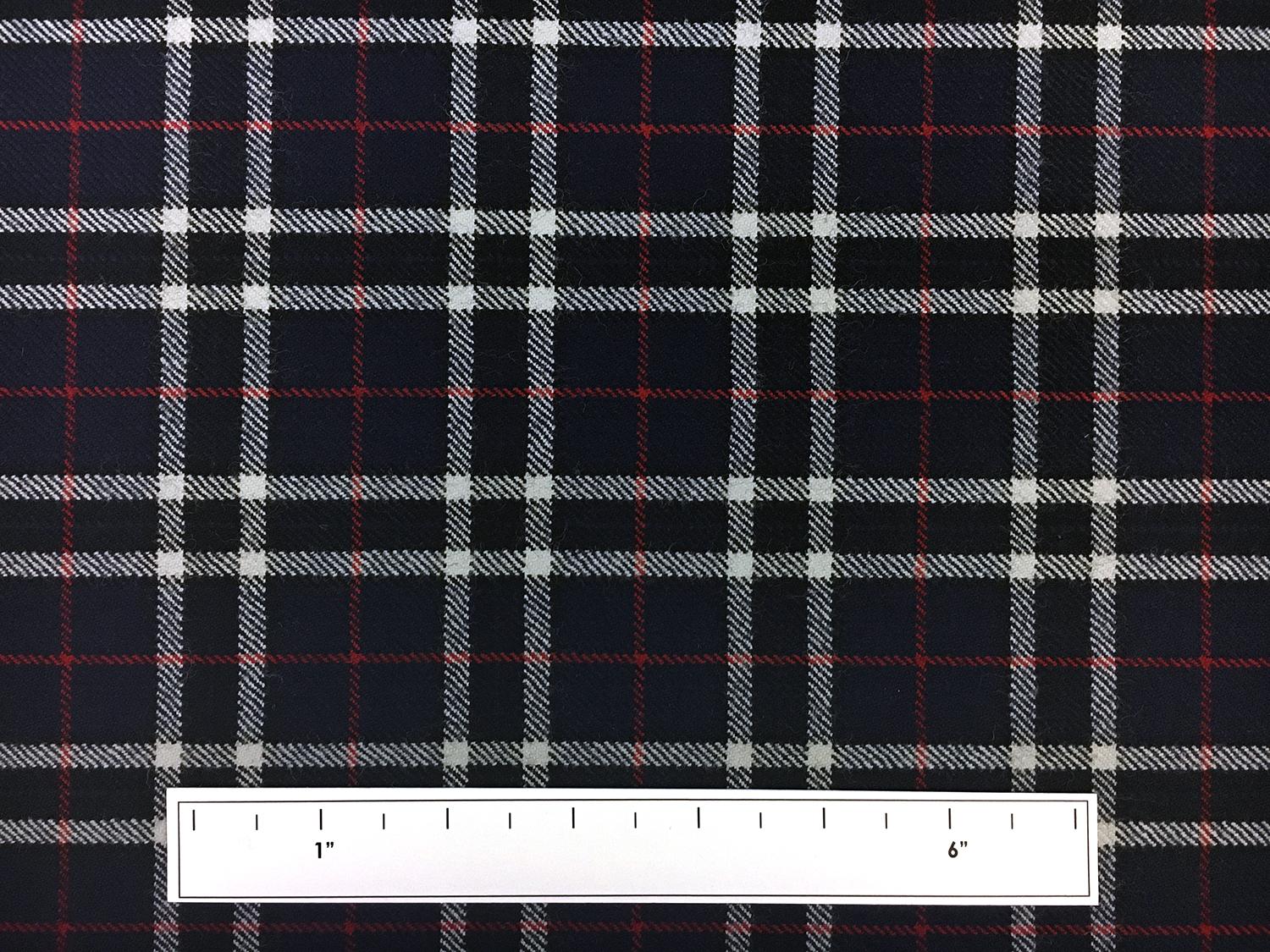 Italian Virgin Wool Tartan Plaid Suiting in Navy2