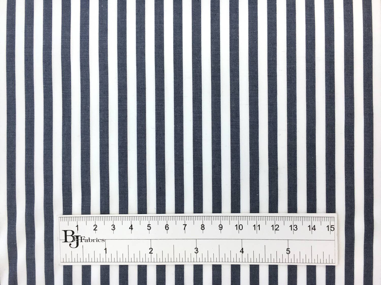 Pima Cotton Shirting Stripe in Navy3