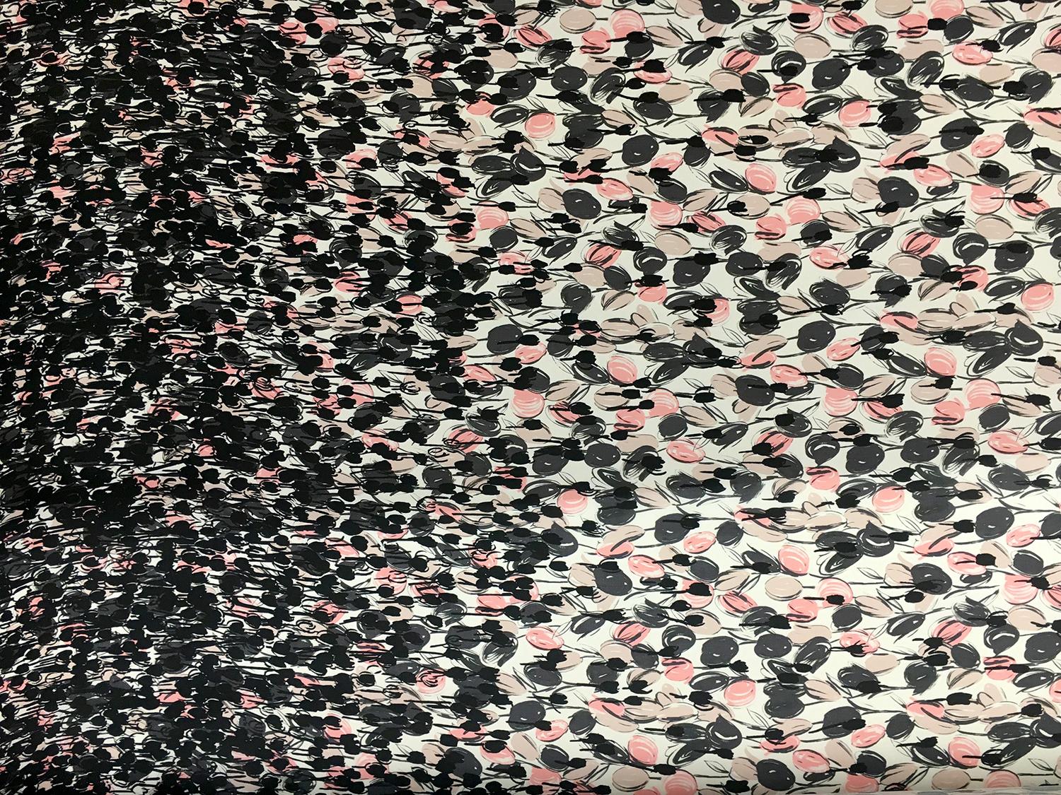 Printed Silk Gazar with Degradé Abstract Tulips0