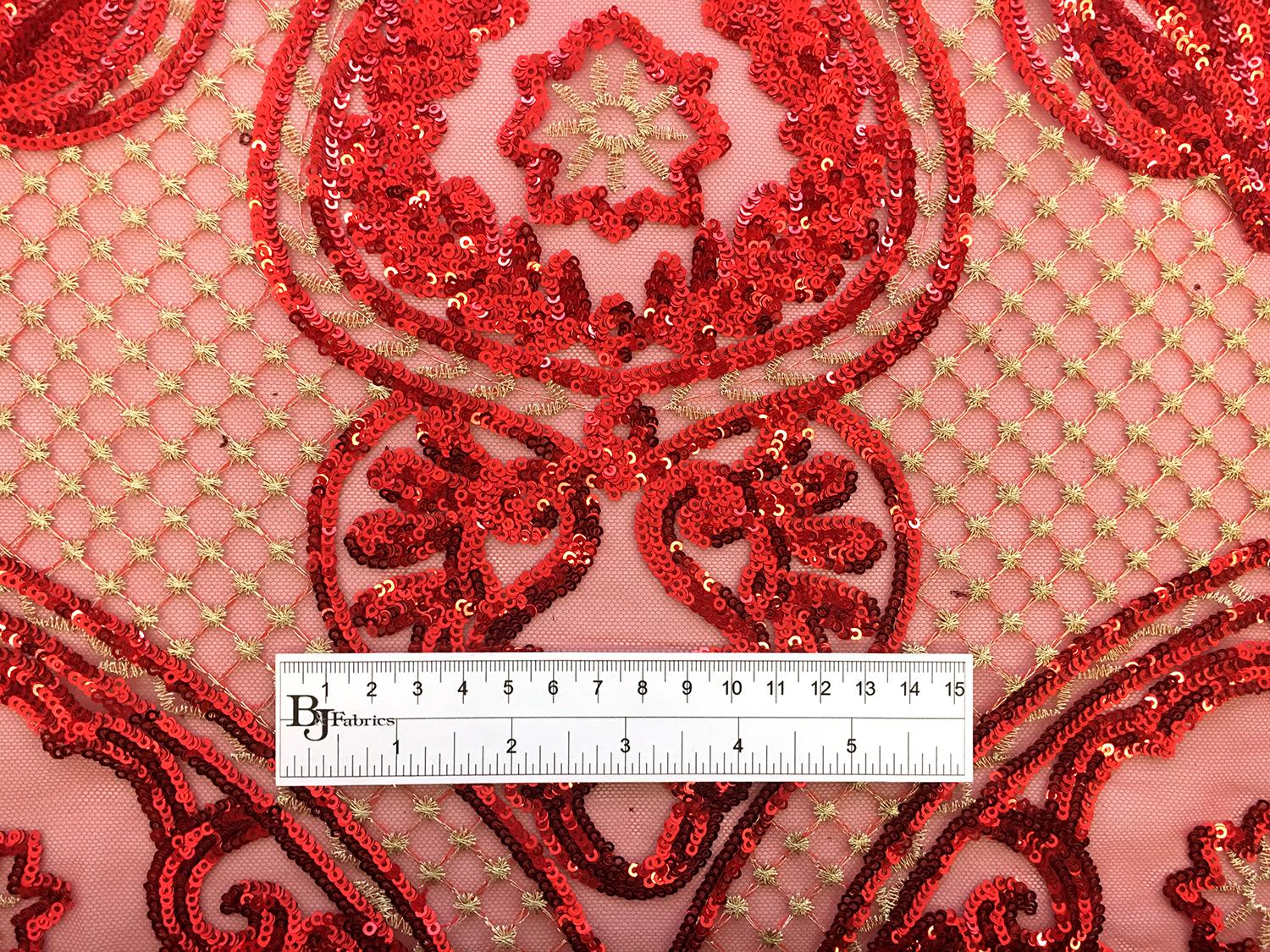 Sequins on Tulle with Ornate Art Nouveau Patterns1