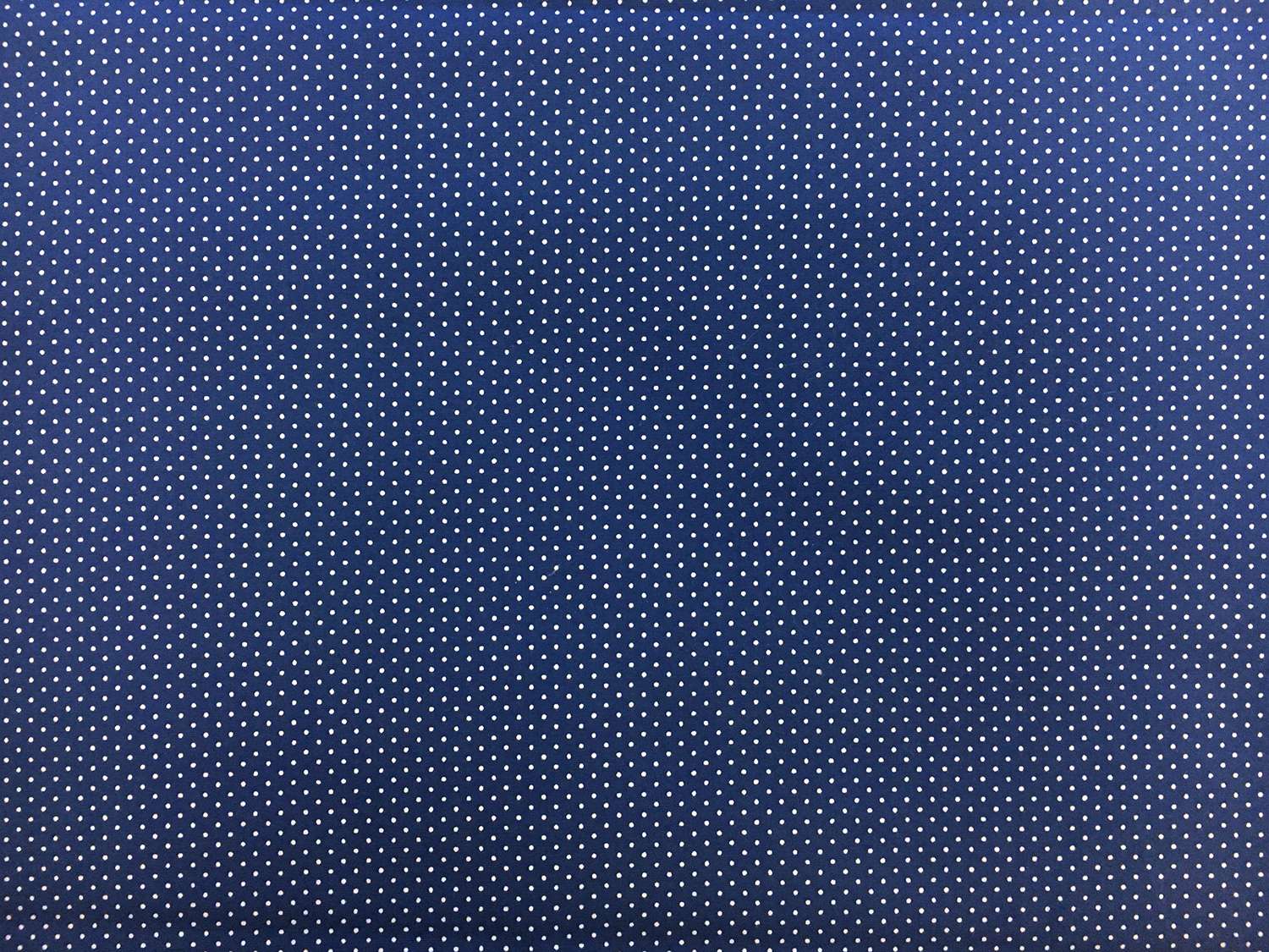 Cotton Broadcloth Petite Dot Print in Denim