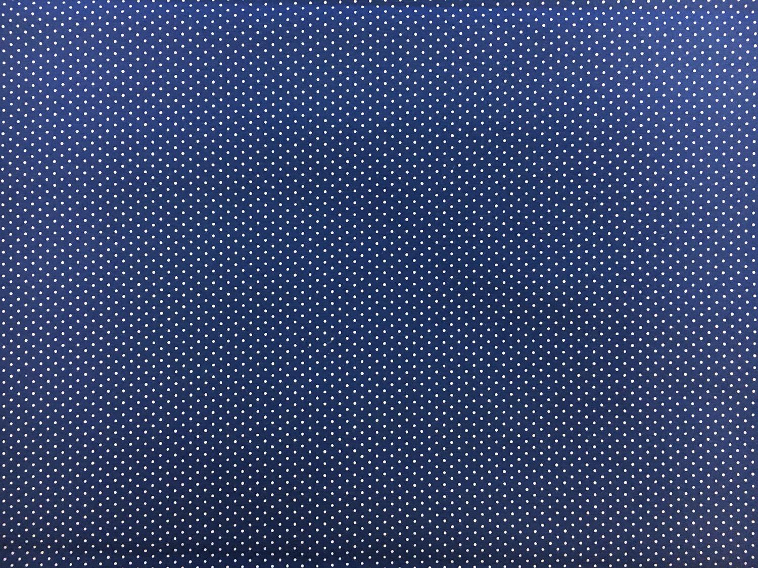 Cotton Broadcloth Petite Dot Print in Denim