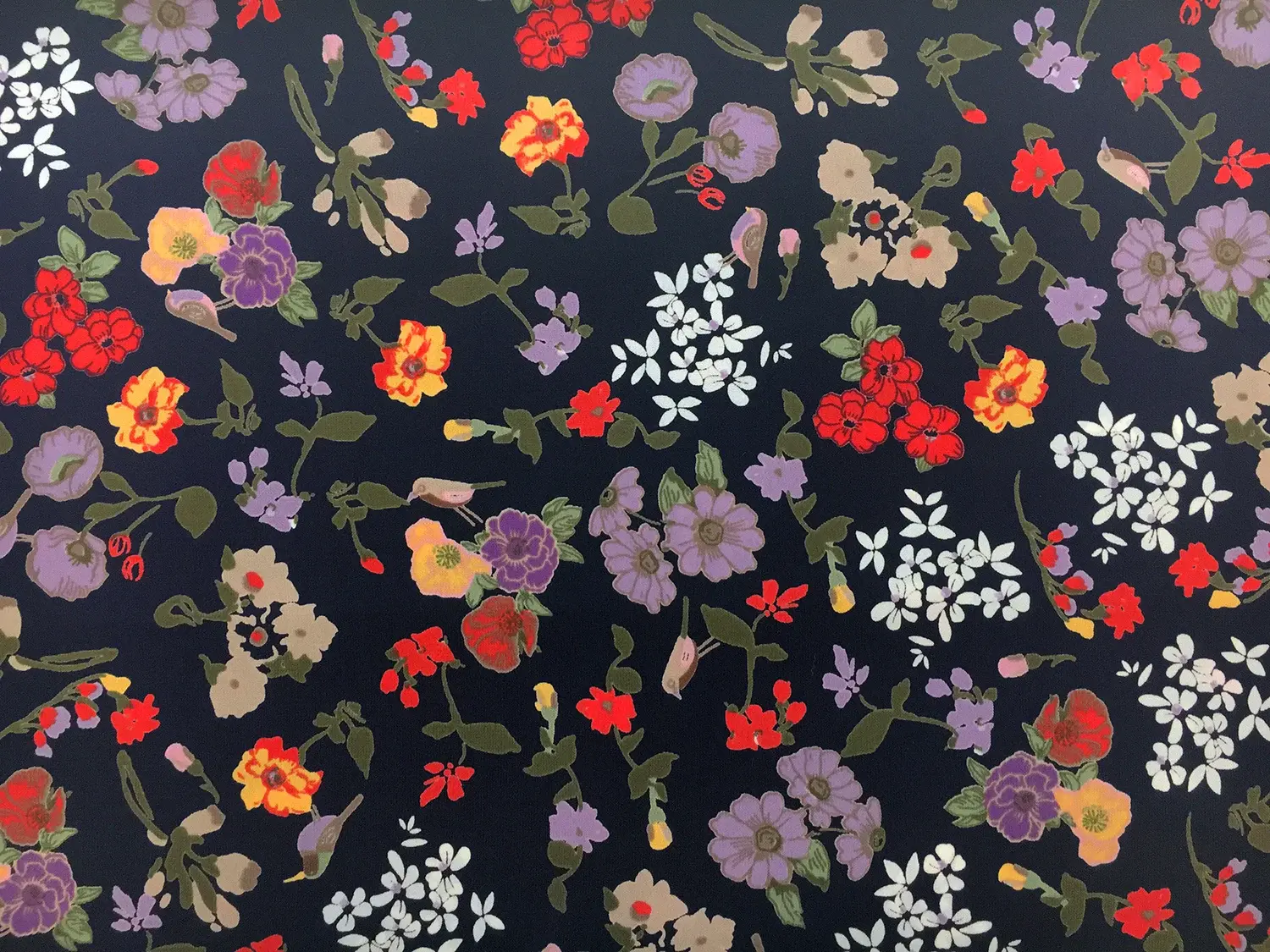 Polyester Crepe De Chine With Floral Print0