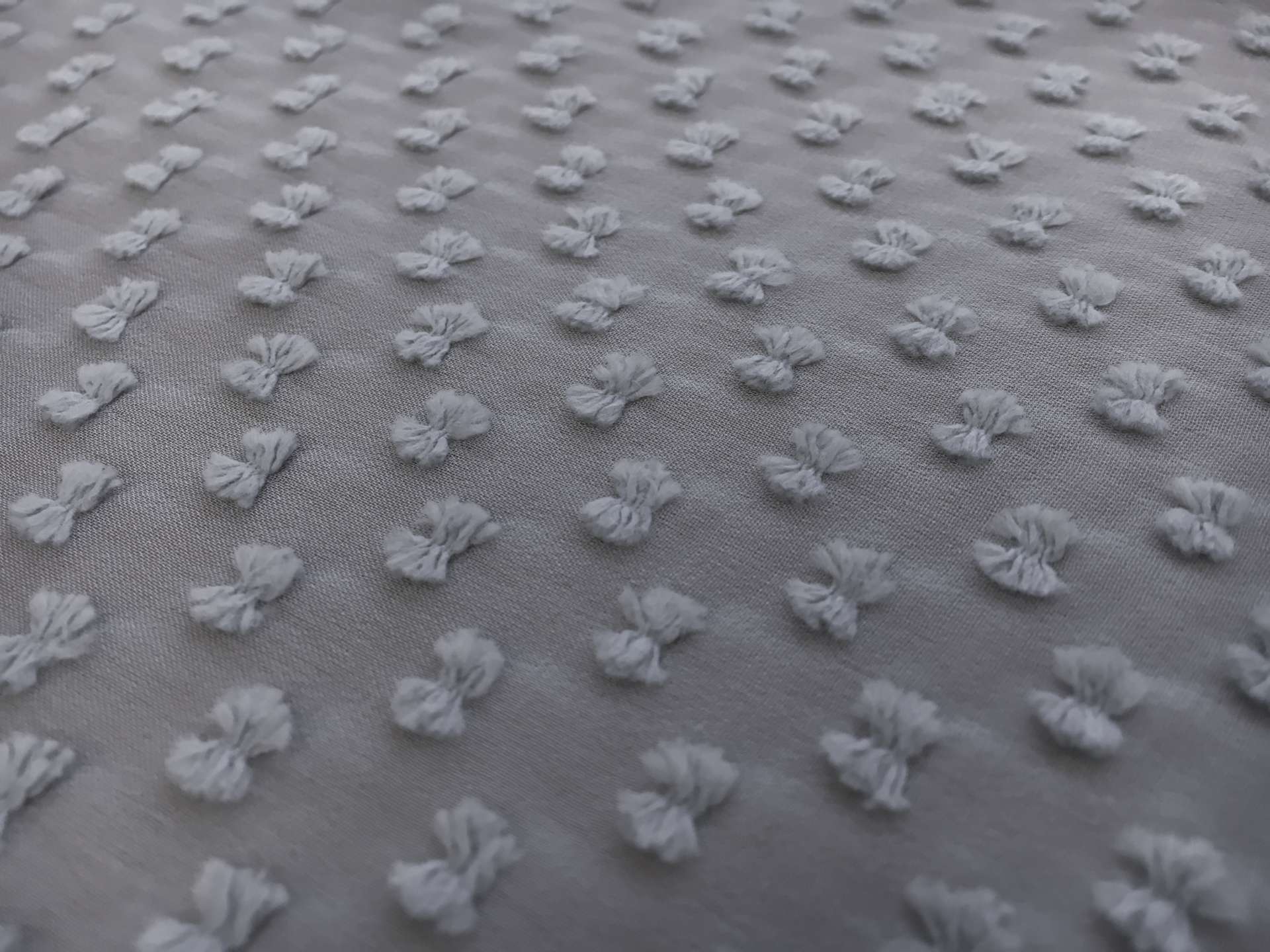 Silk and Cotton Swiss Dot Chiffon in Grey0
