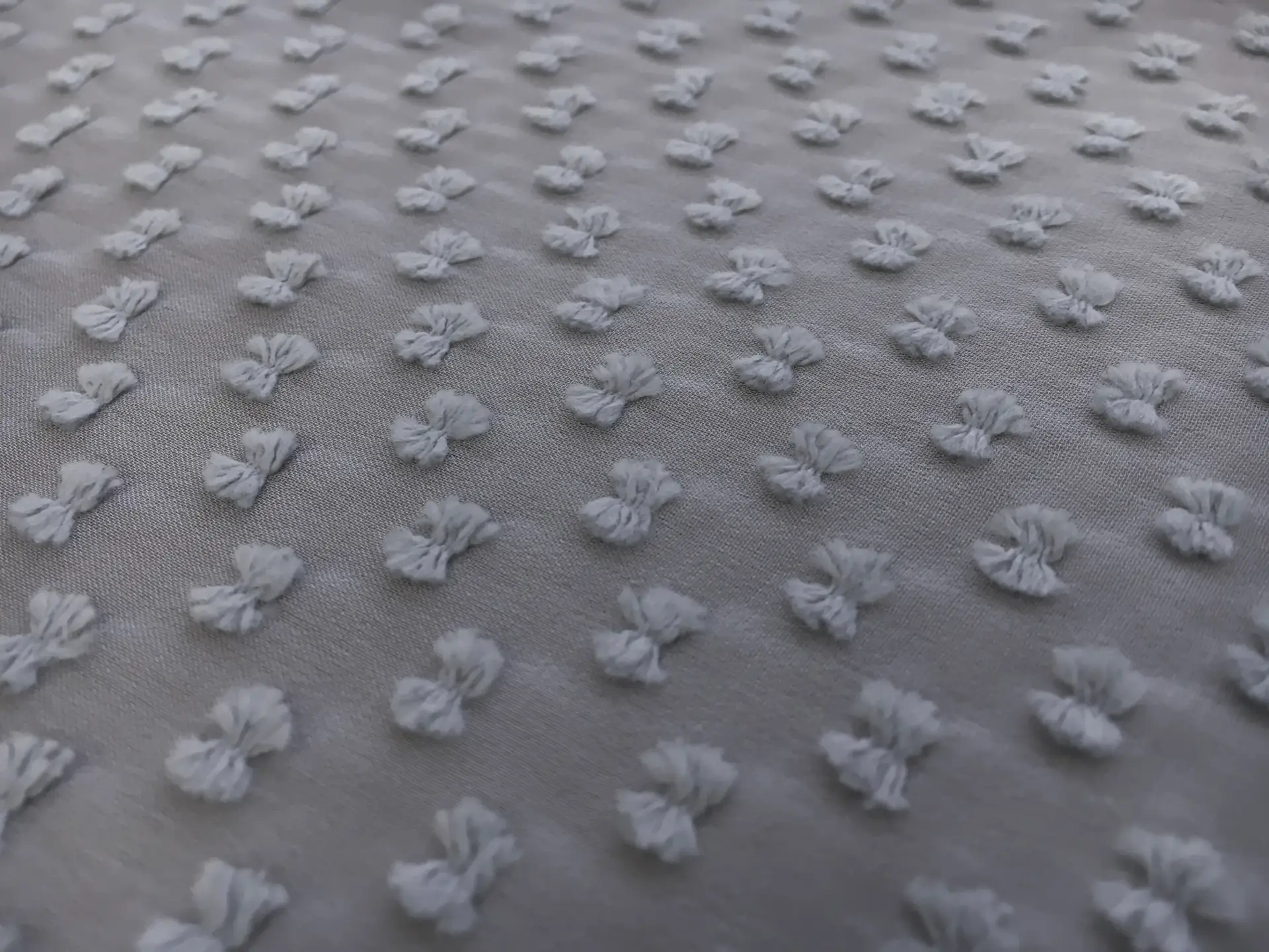 Silk and Cotton Swiss Dot Chiffon in Grey0