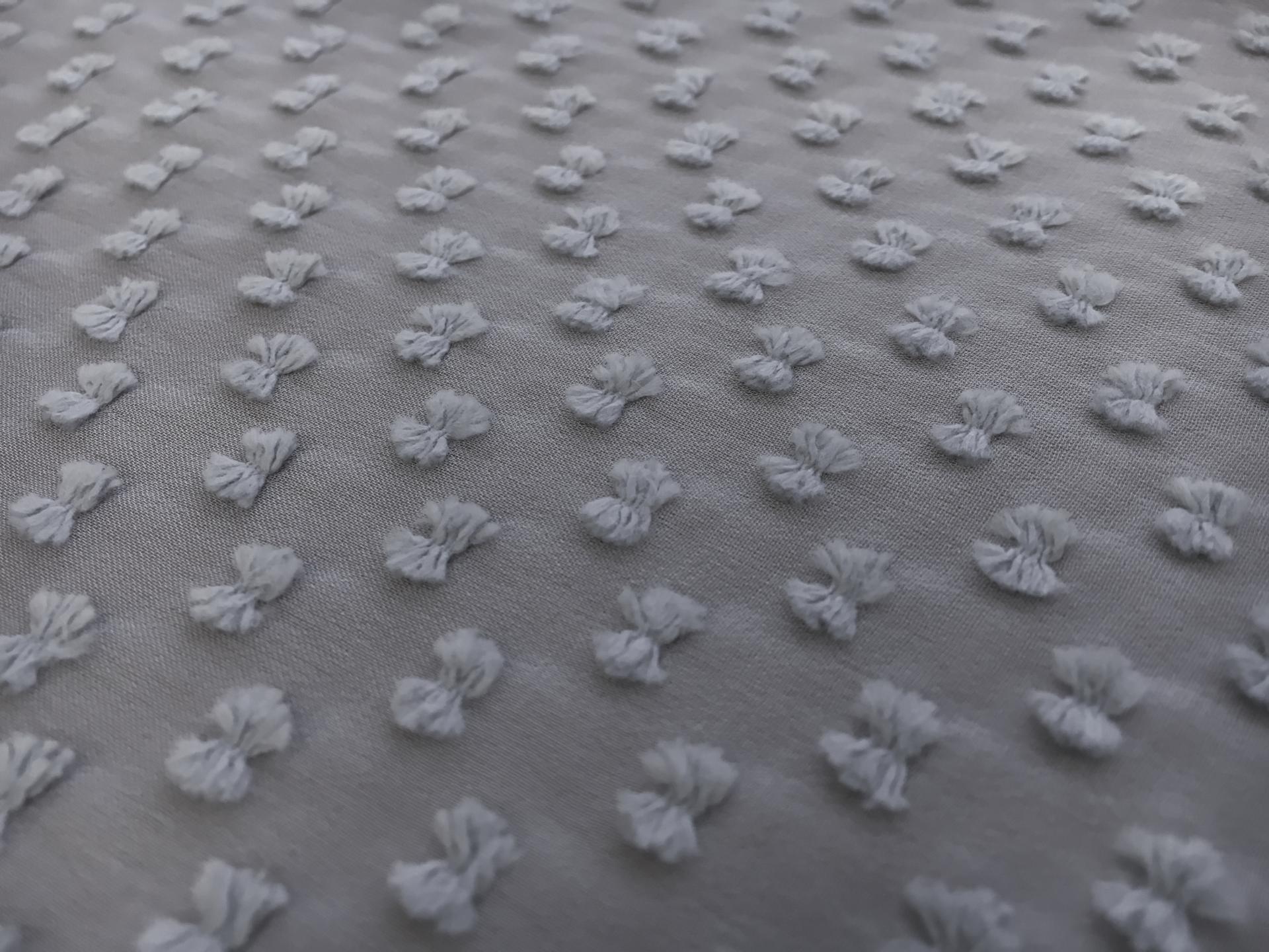 Silk and Cotton Swiss Dot Chiffon in Grey0