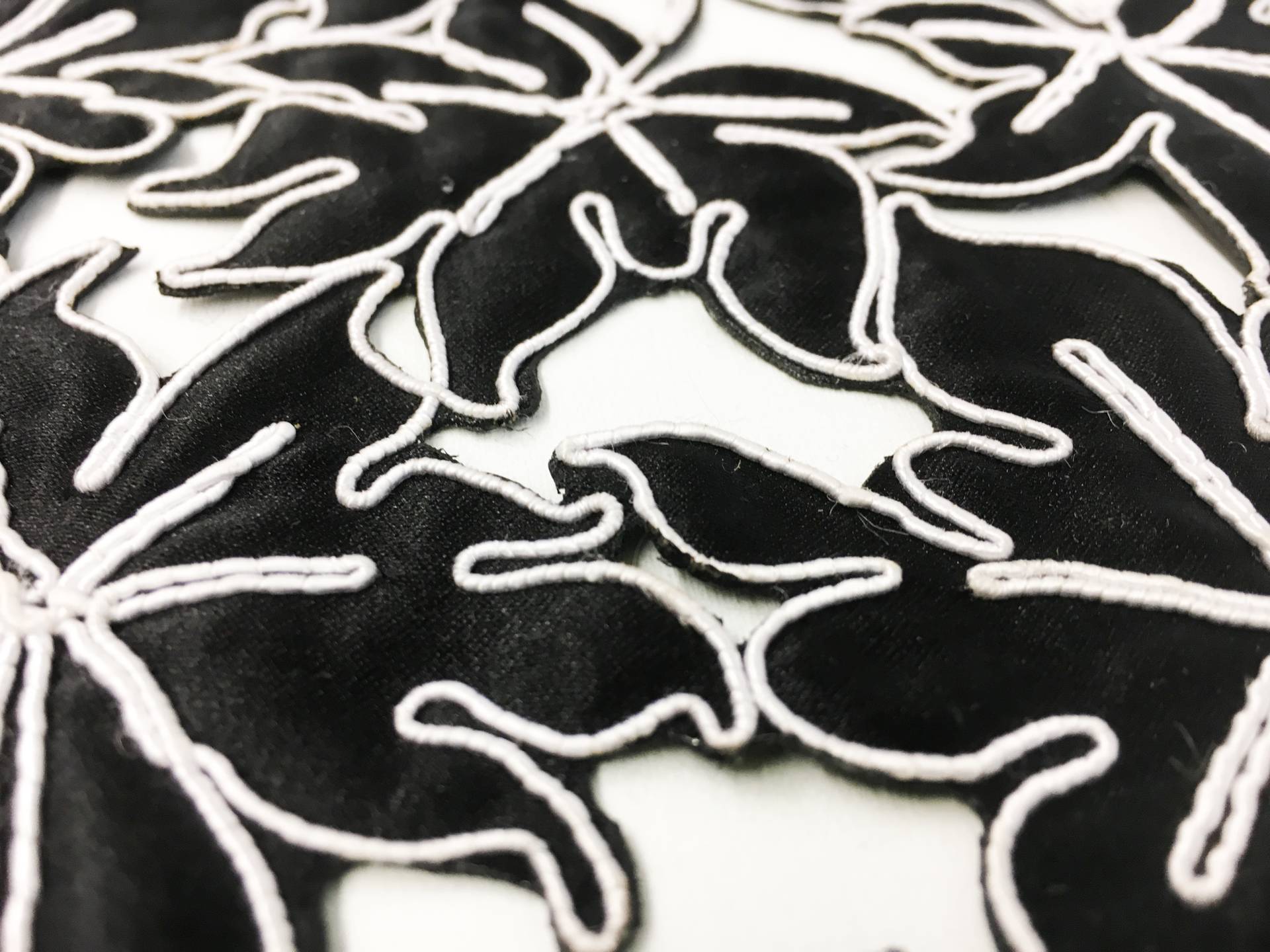 Corded Laser Cut Satin with a Double Scalloped Border2