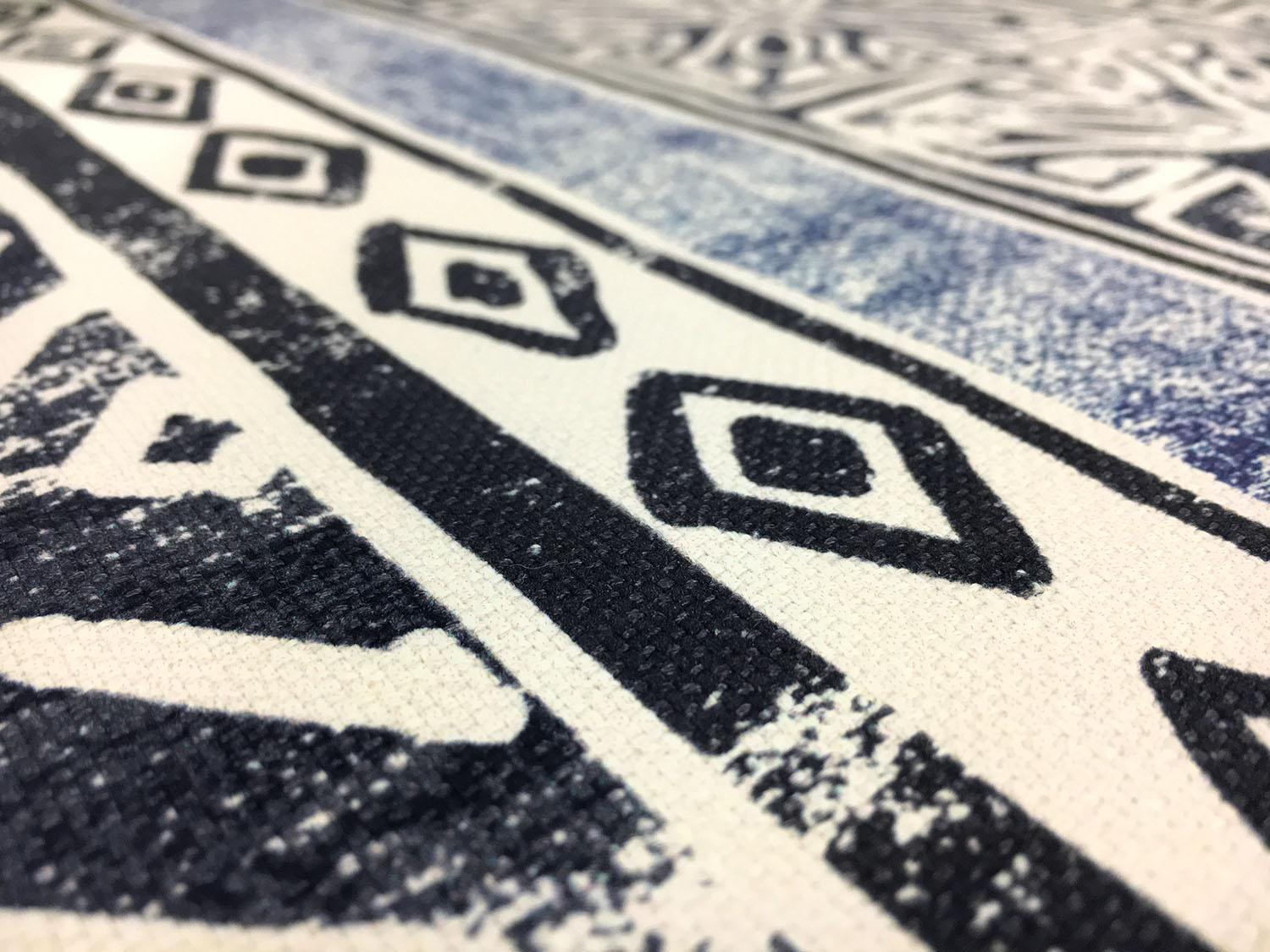 Linen Cotton Blend Upholstery With Tribal Stripe Print2