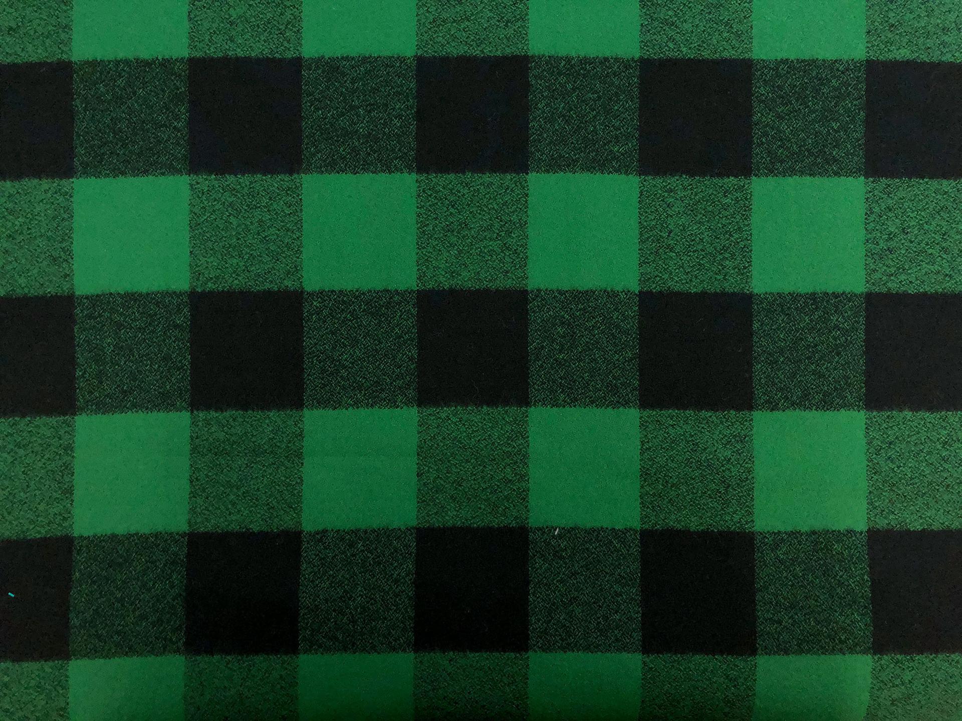 Cotton Mammoth Flannel Check in Green0