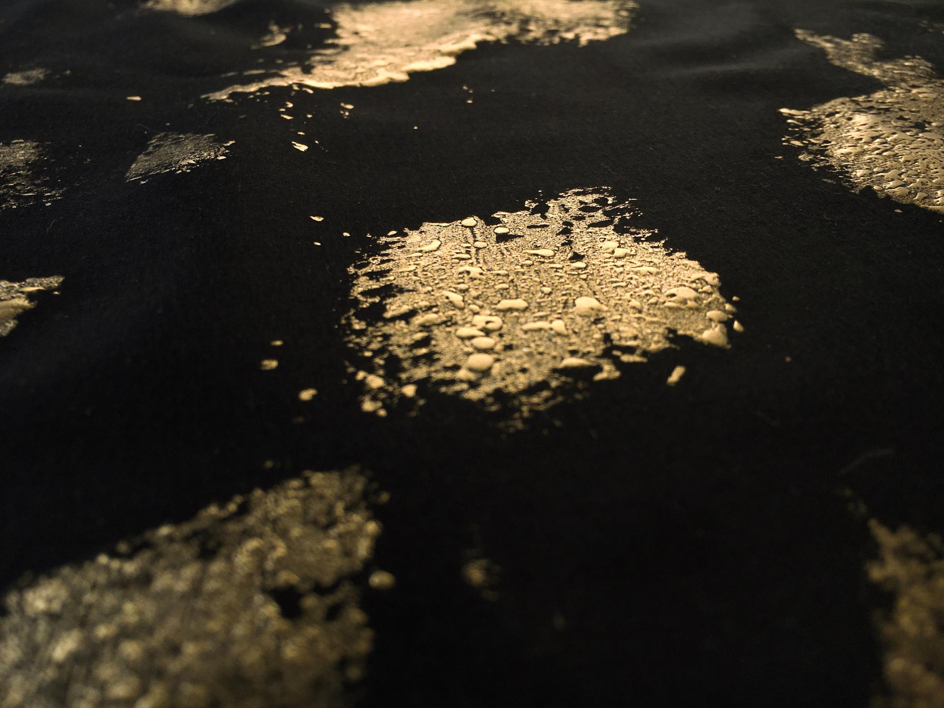 Gold Handpainted Doubleface Silk Charmeuse2