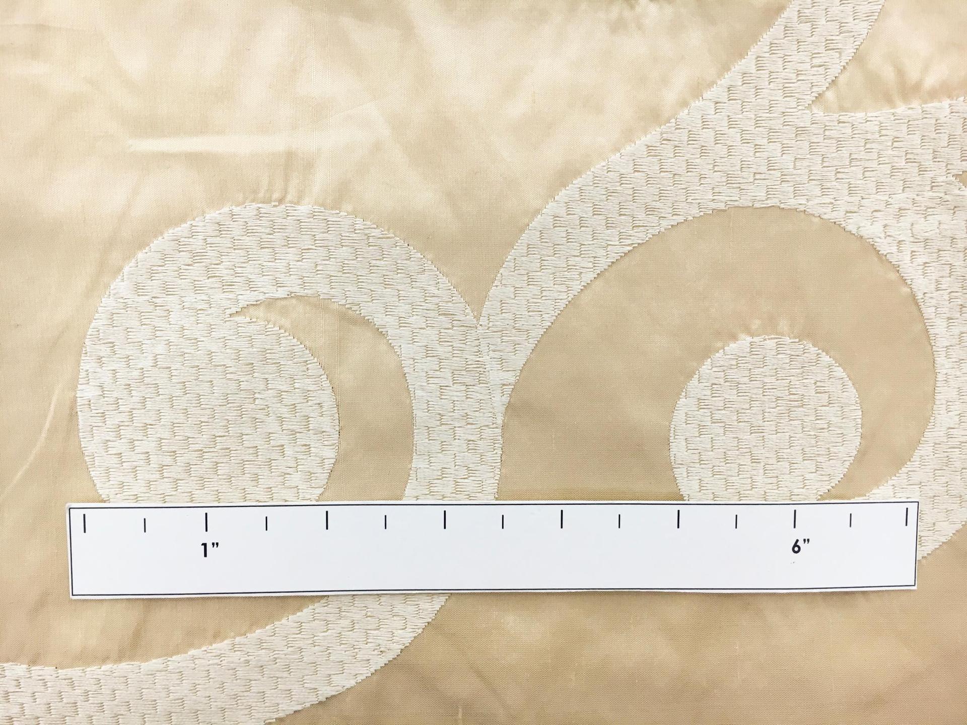 Embroidered Silk Shantung with Large Curls1