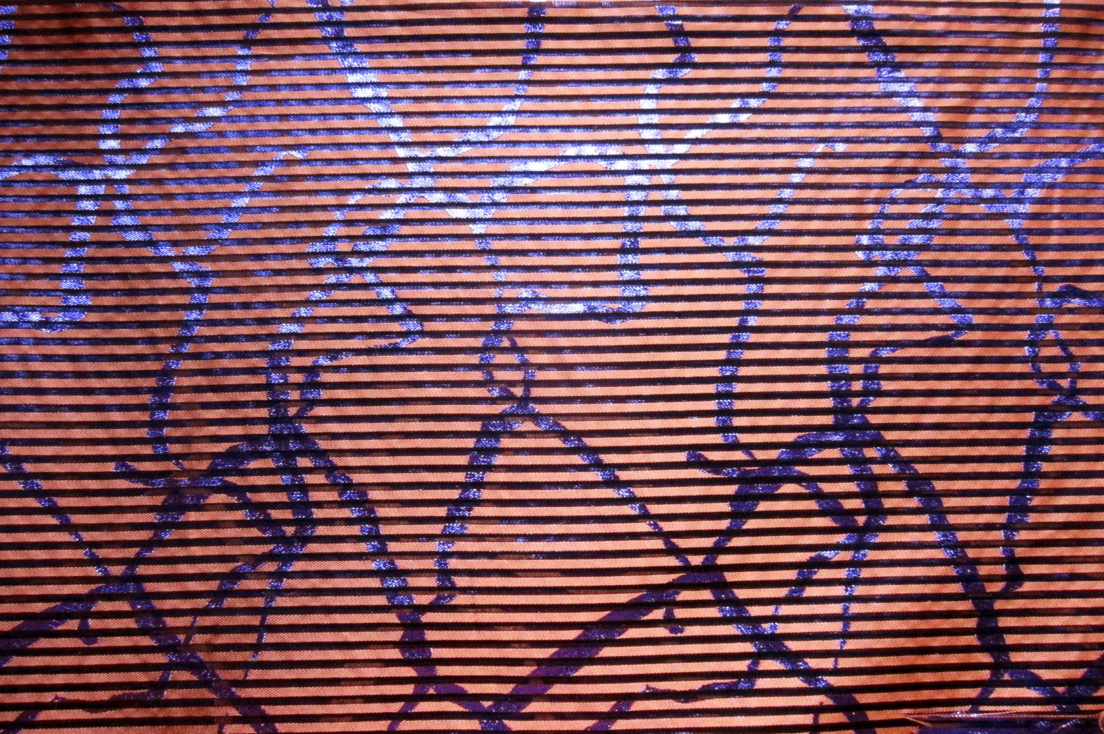 Silk Blend Metallic Stripe Organza0