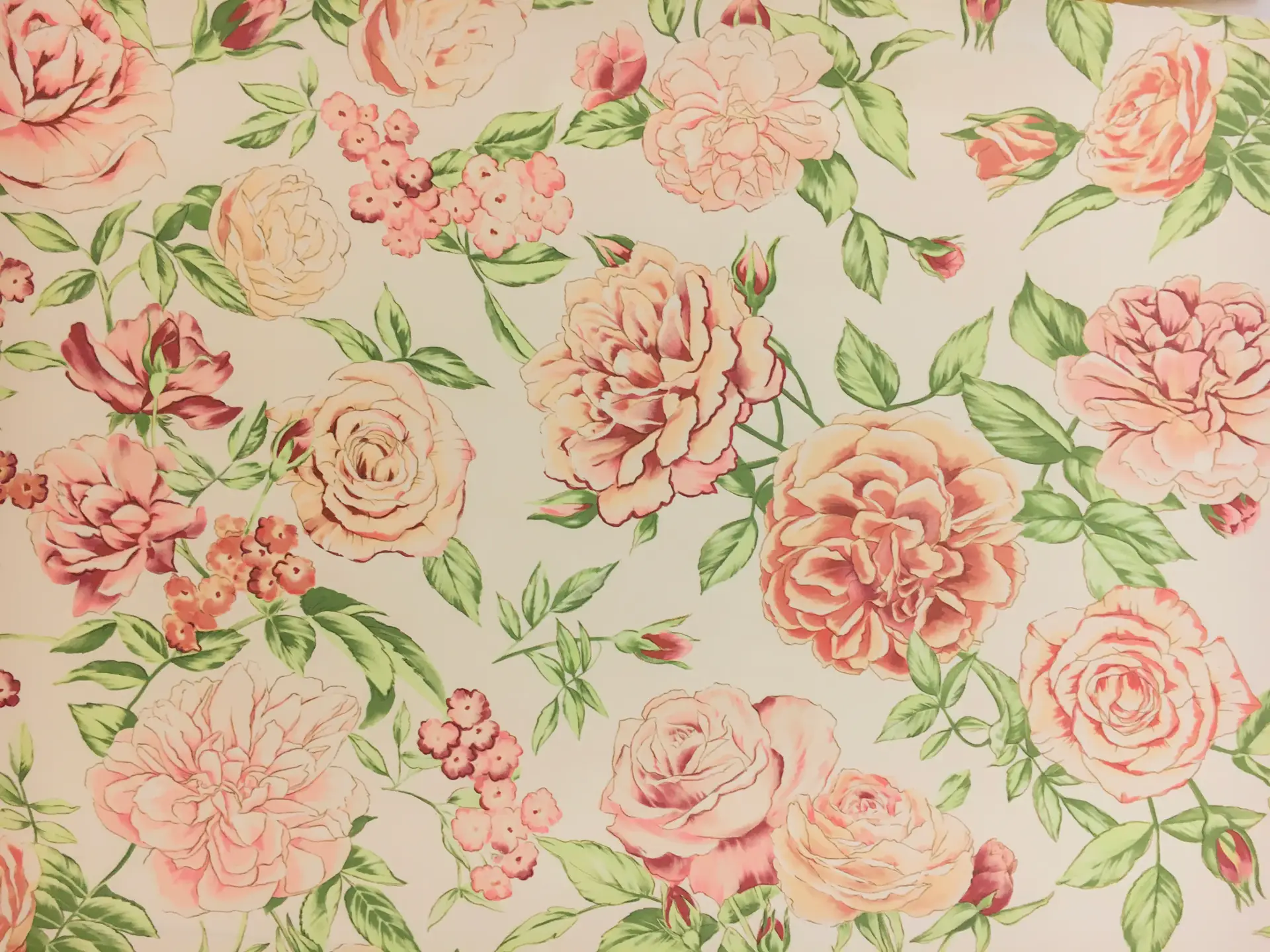 Printed Silk Canvas with Large Roses0