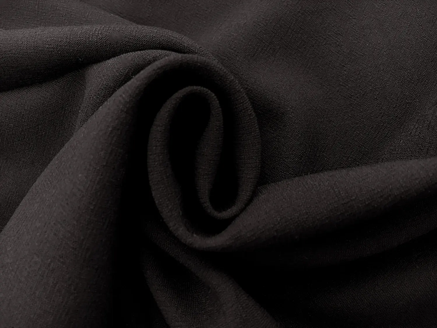 Italian Virgin Wool Challis in Black0