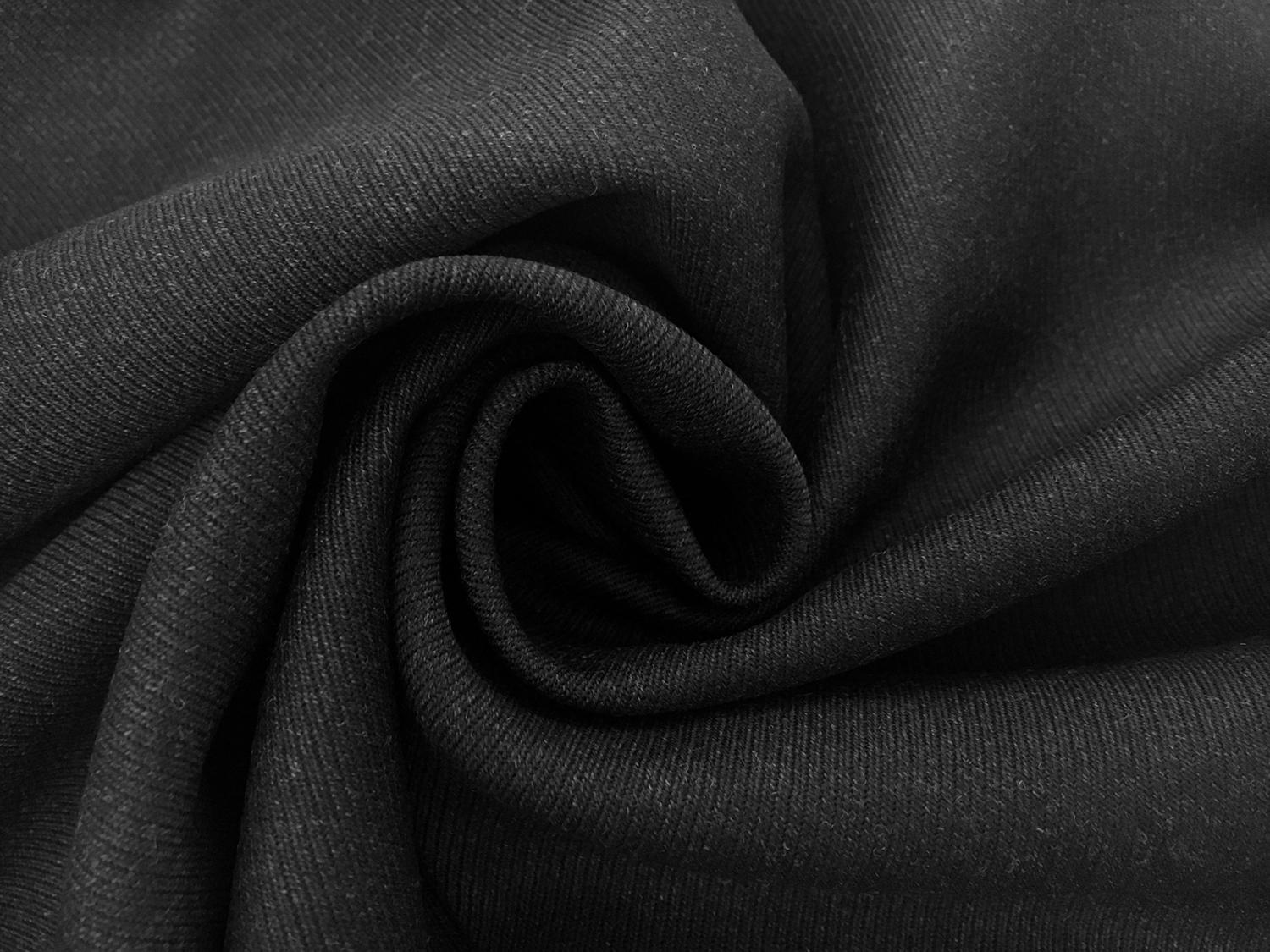 Italian Merino Wool Covert Twill in Charcoal1