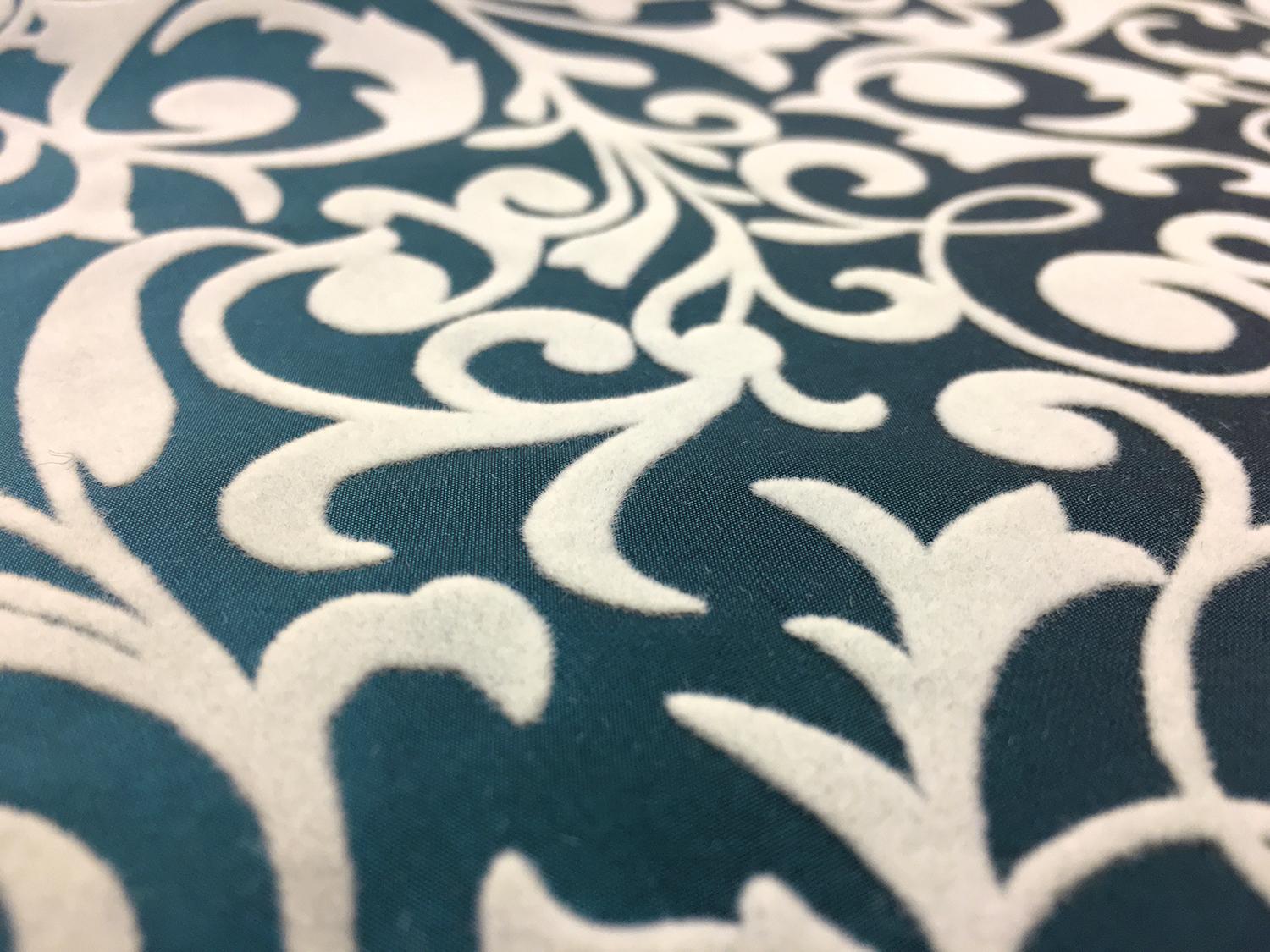 Italian Flocked Silk Taffeta With Arabesque Pattern2