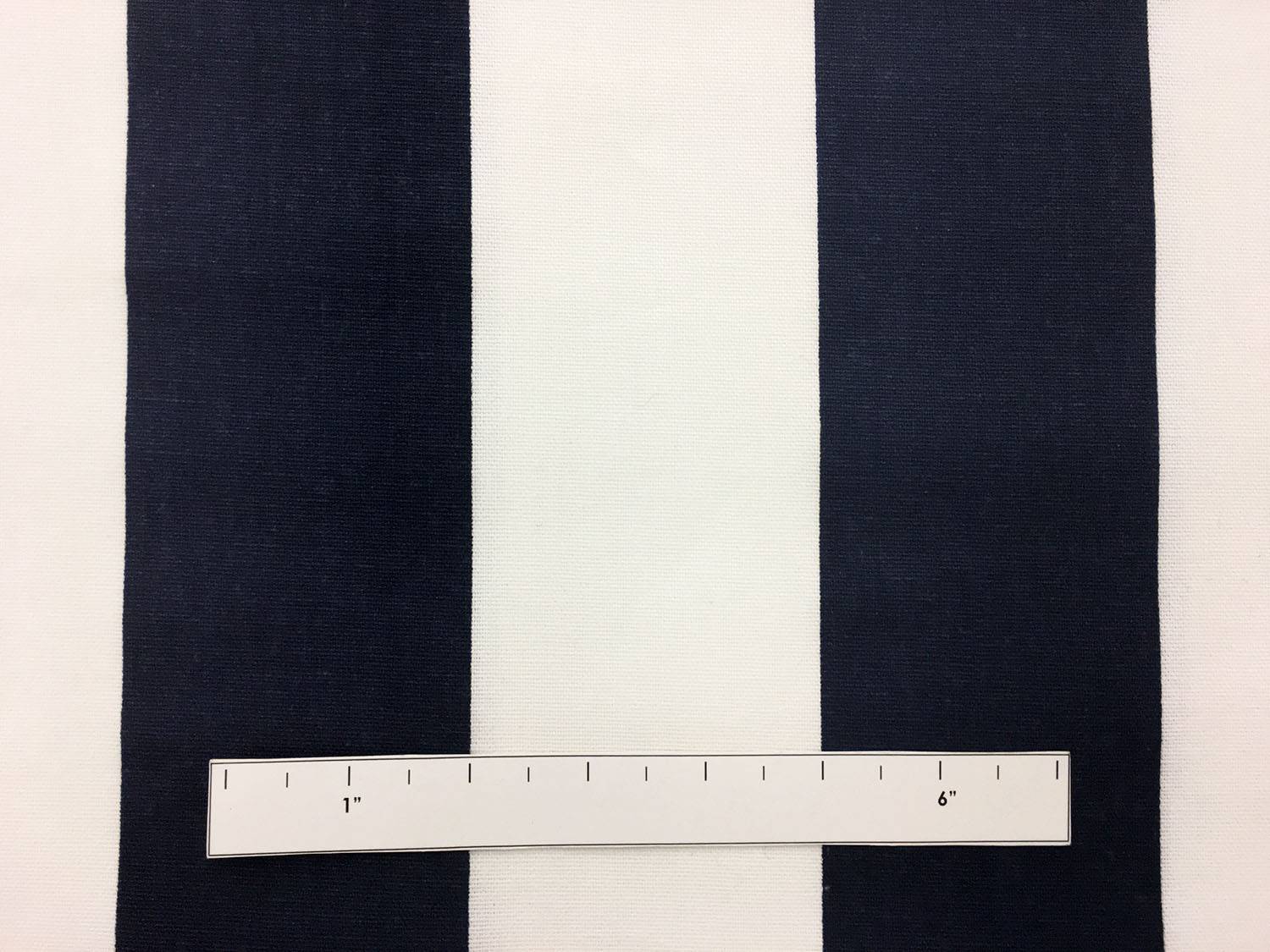 Cotton Canvas 3" Stripe In Navy And White1