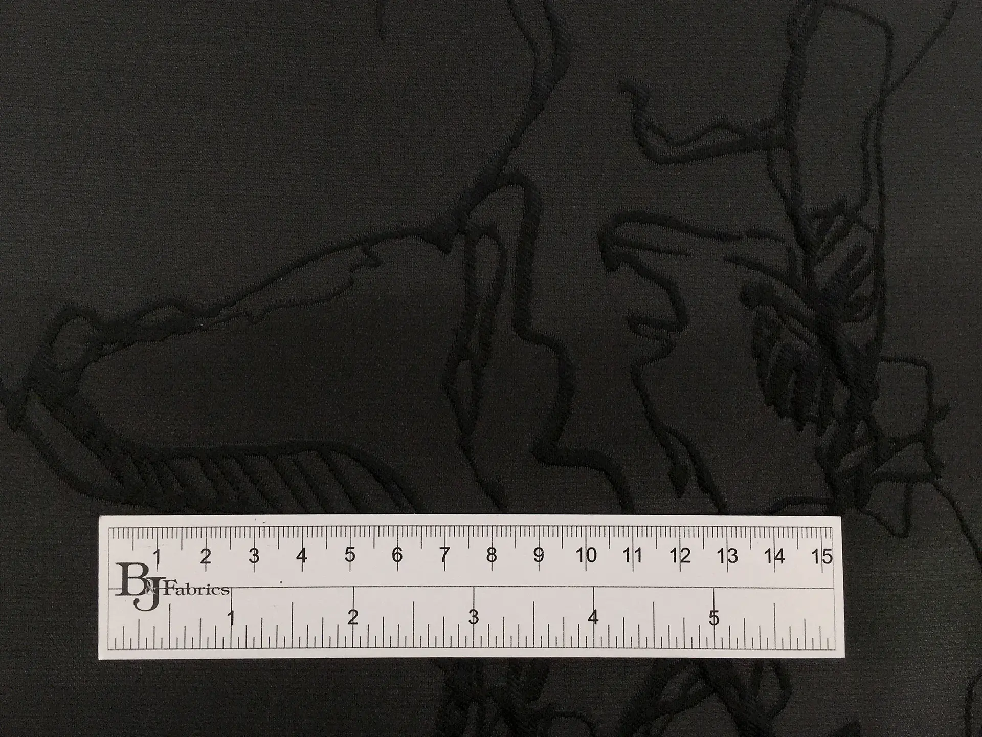 Silk Blend Liquid Cloqué with Abstract Line Drawings1