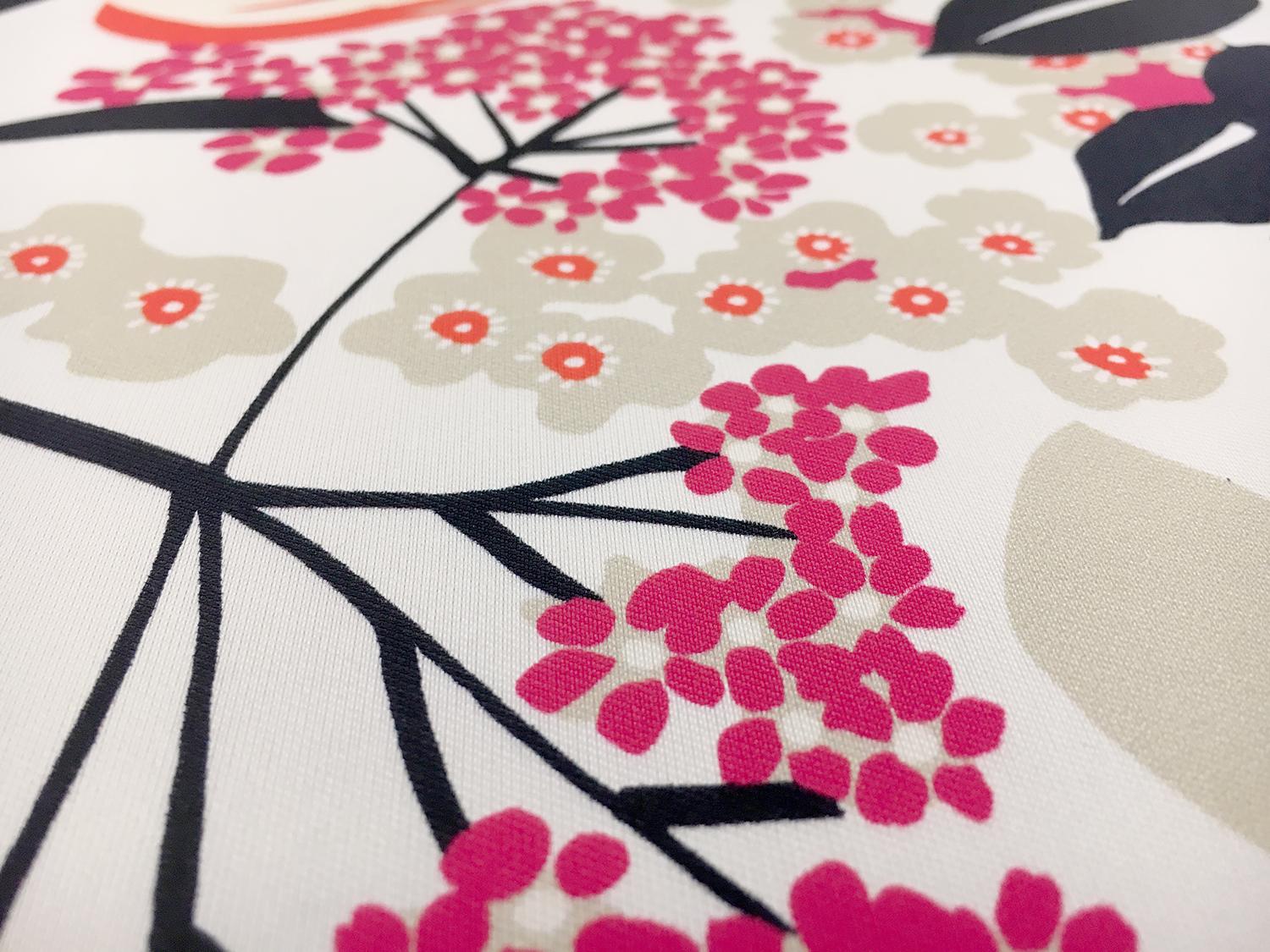 Printed Silk Mikado with Graphic Floral Print2