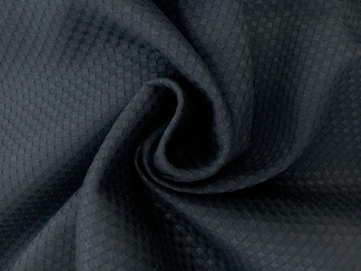 Cotton Stretch Pique in Navy1