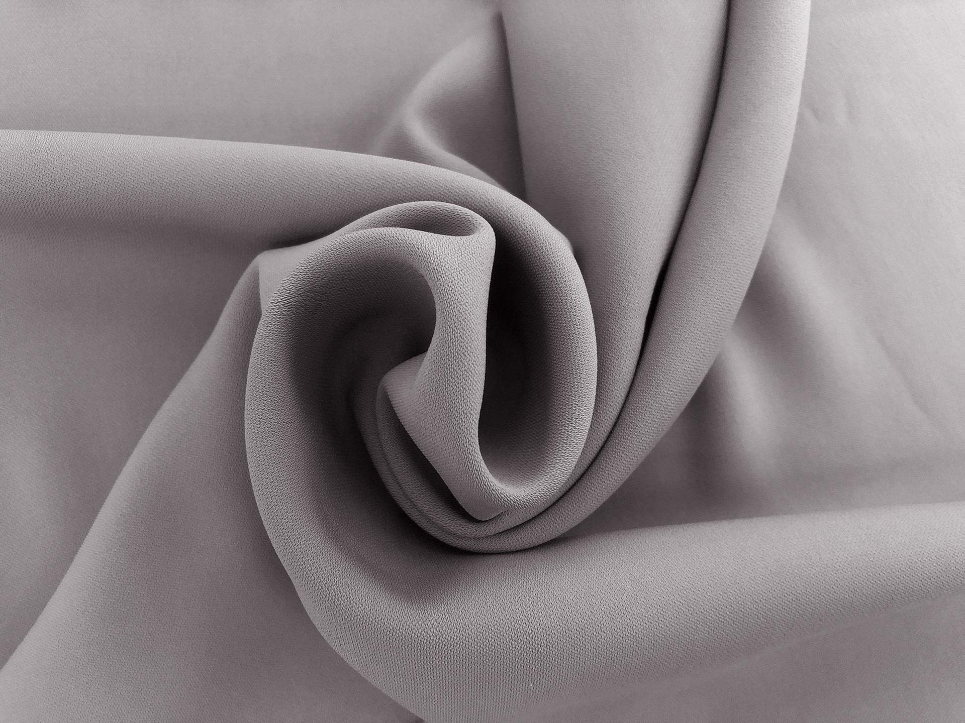 Polyester and Spandex Stretch Crepe in Silver1