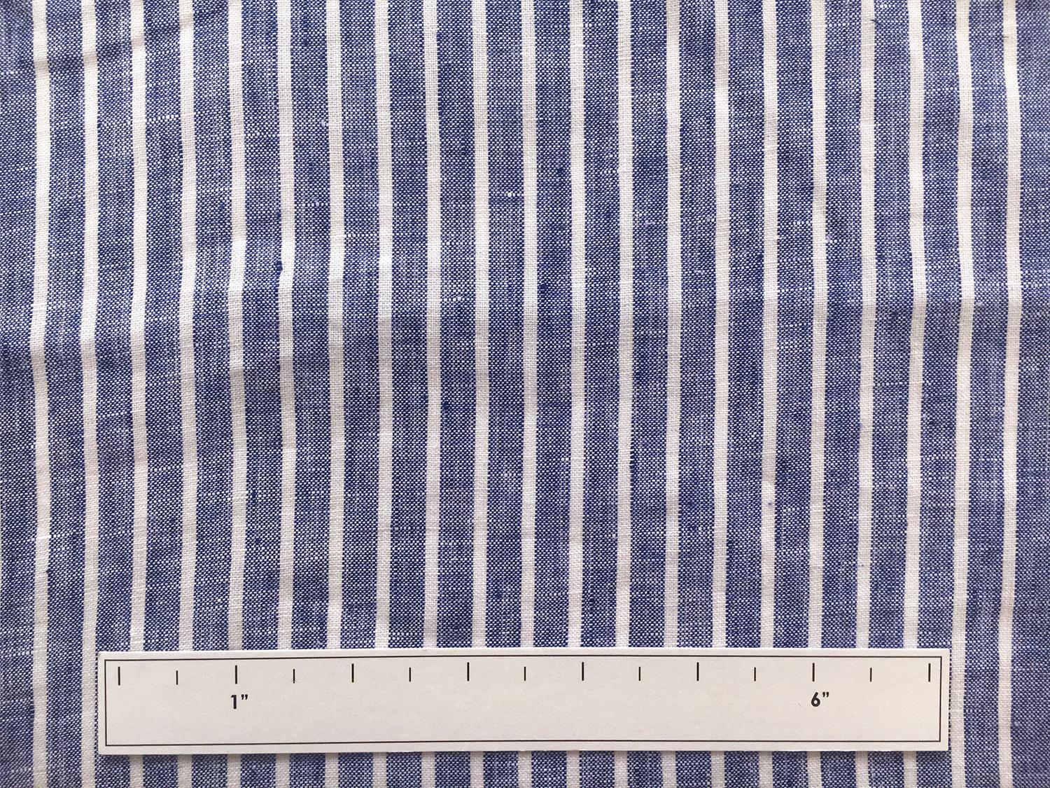 Linen Handkerchief Woven Stripe in Royal3