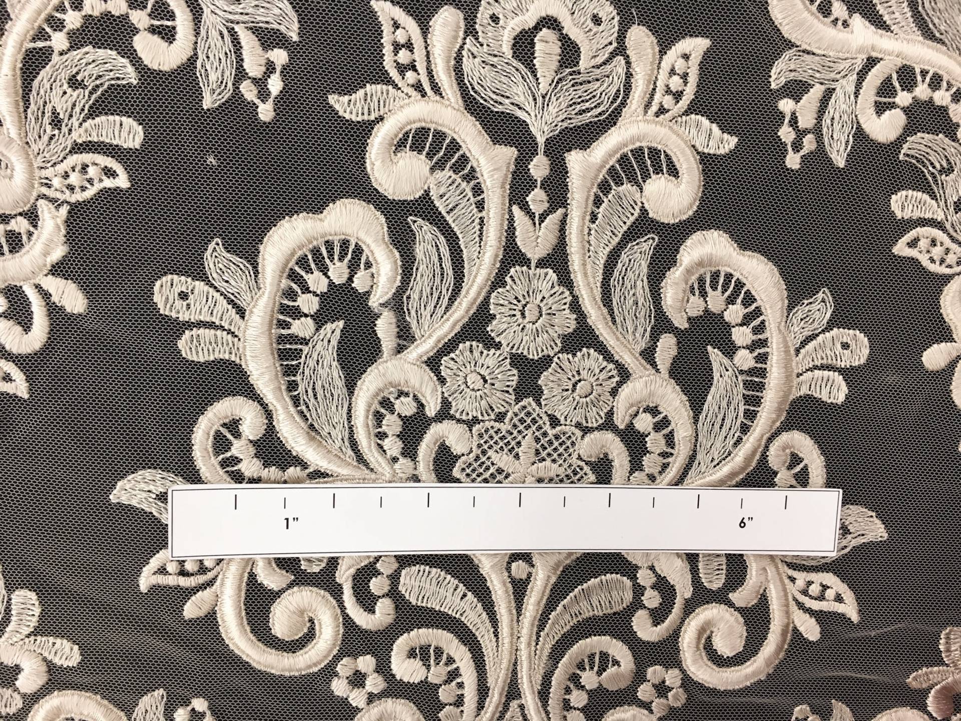 Ornate Embroidered Tulle in Nude2