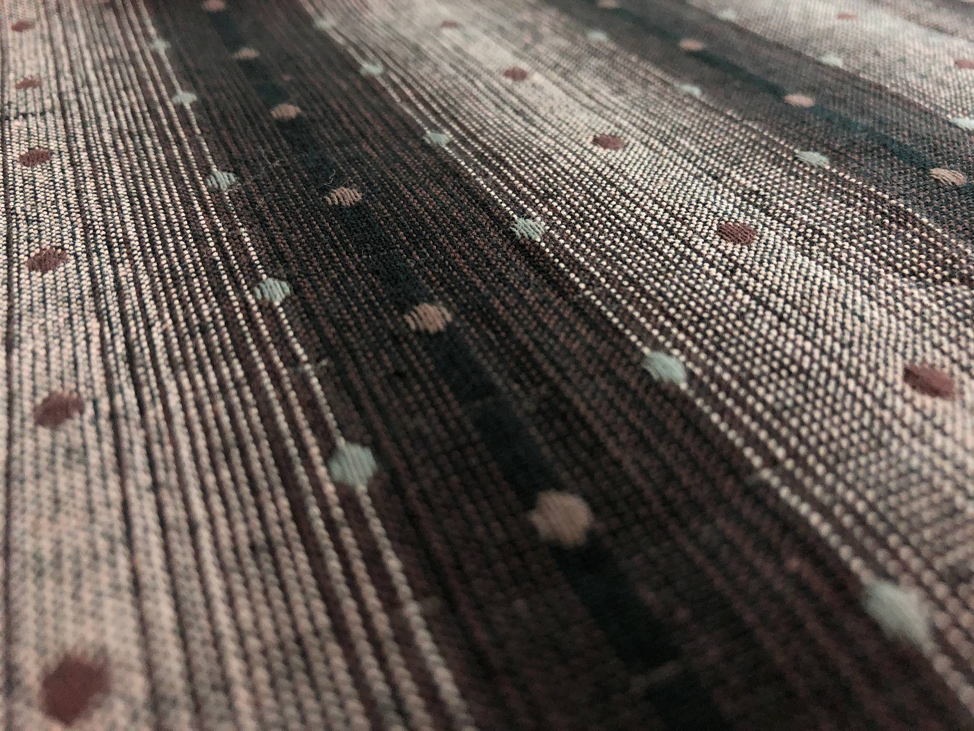 Brown Taupe Dots and Stripes Cotton Woven Novelty2