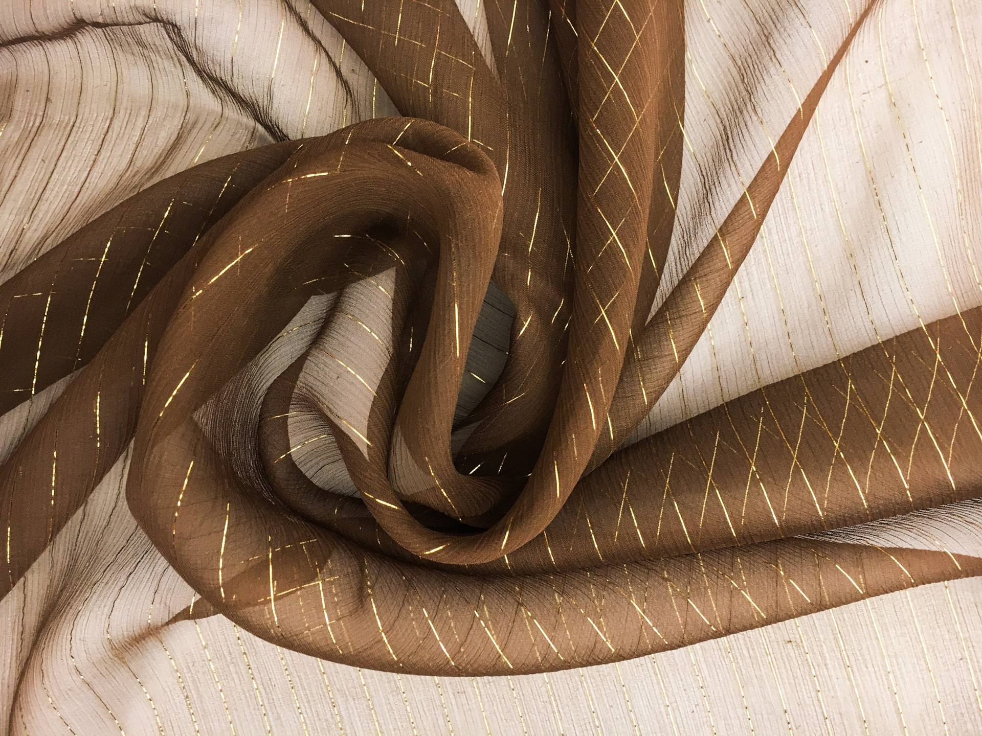 Silk Chiffon with Metallic Stripe0